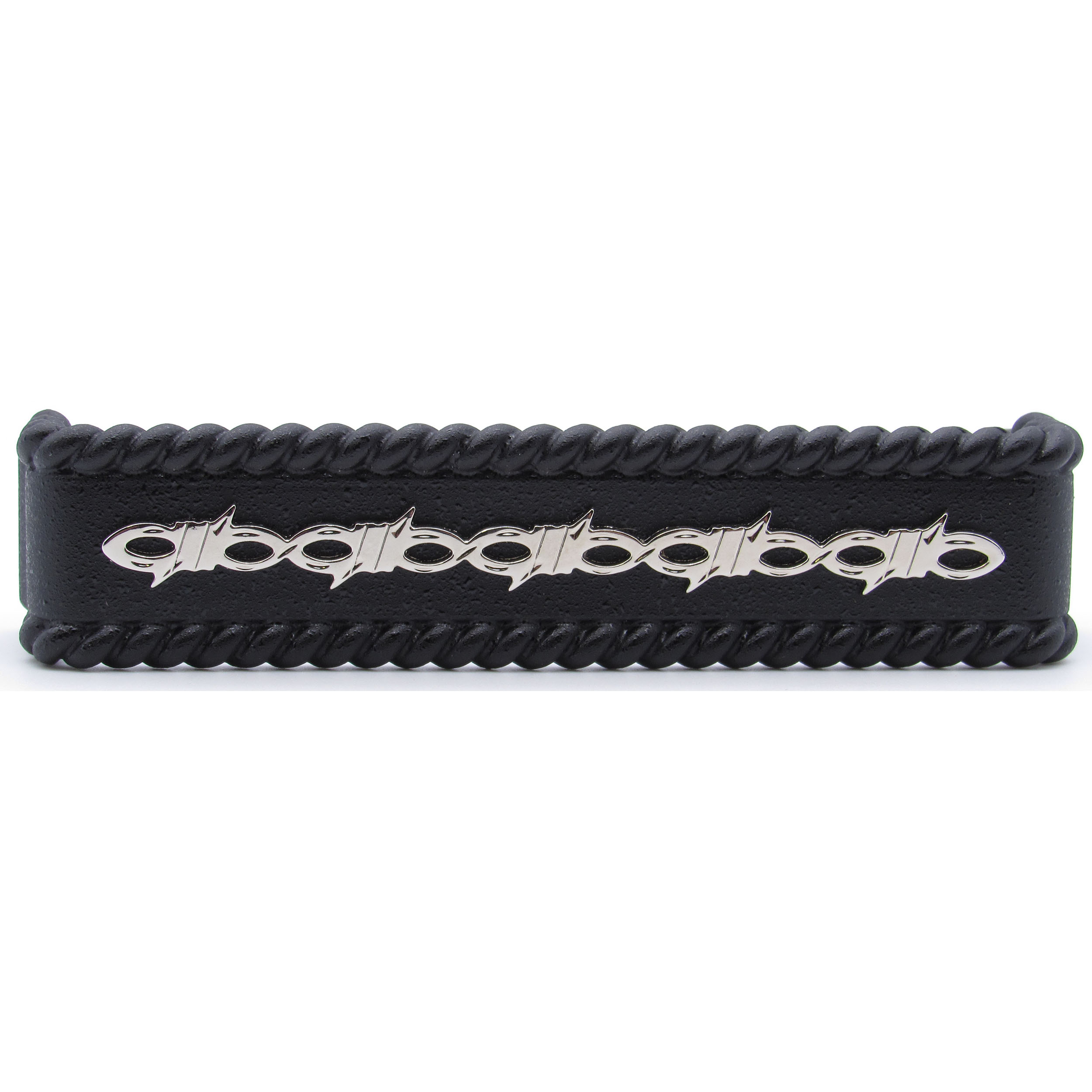 product: Buck Snort Lodge Barbed Wire with Roped Edge Pull, Matte Black/Nickel Combo shown
