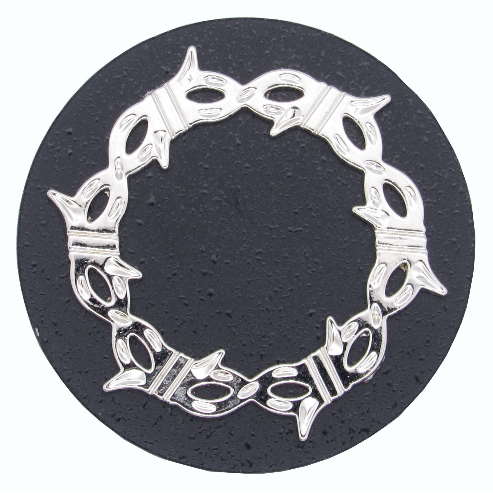 product: Buck Snort Lodge Round Knob with Barbed Wire, Matte Black/Nickel Combo shown