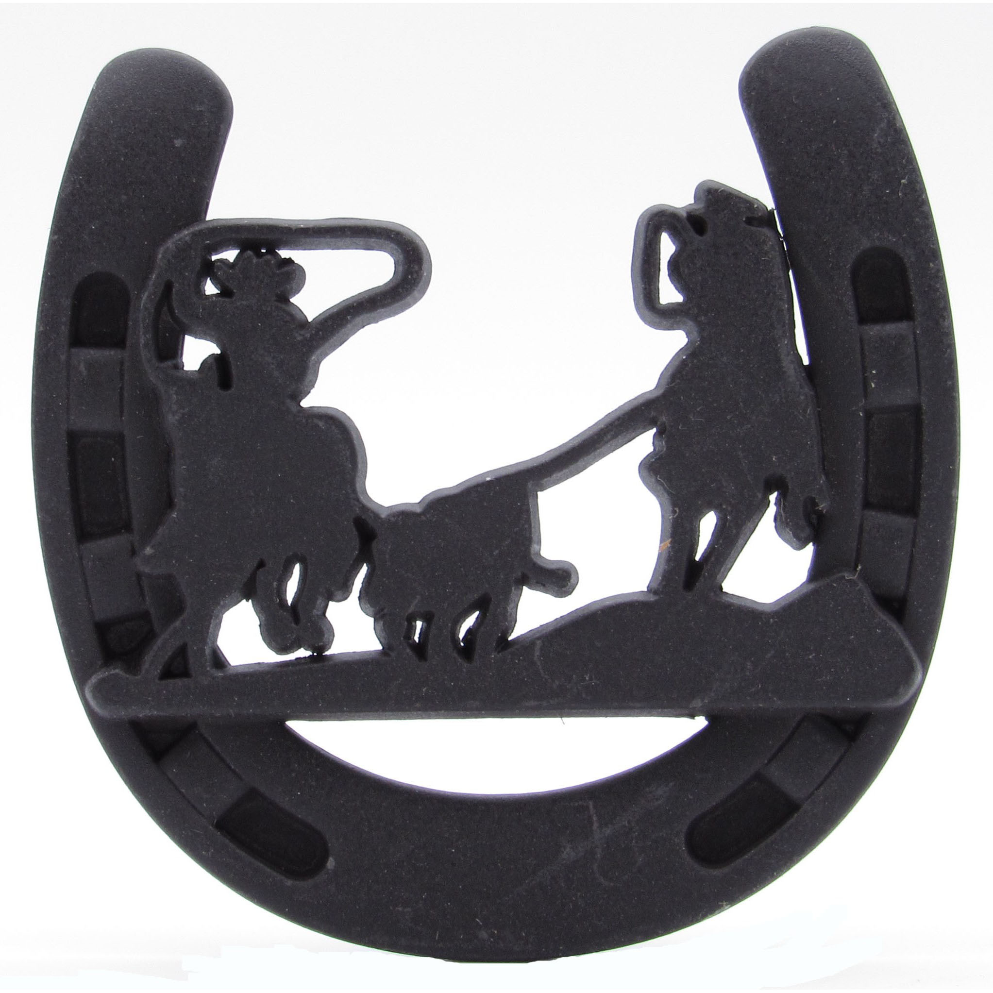 product: Buck Snort Lodge Cowboys Roping Calf Horseshoe Knob, Oil Rubbed Bronze shown