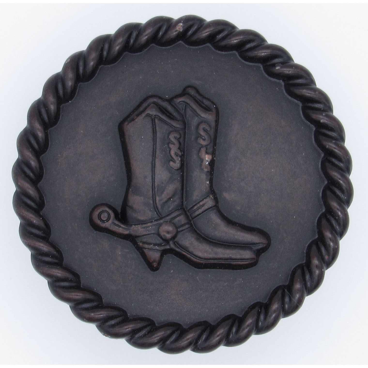 product: Buck Snort Lodge Cowboy Boots with Roped Edge Round Knob, Oil Rubbed Bronze shown