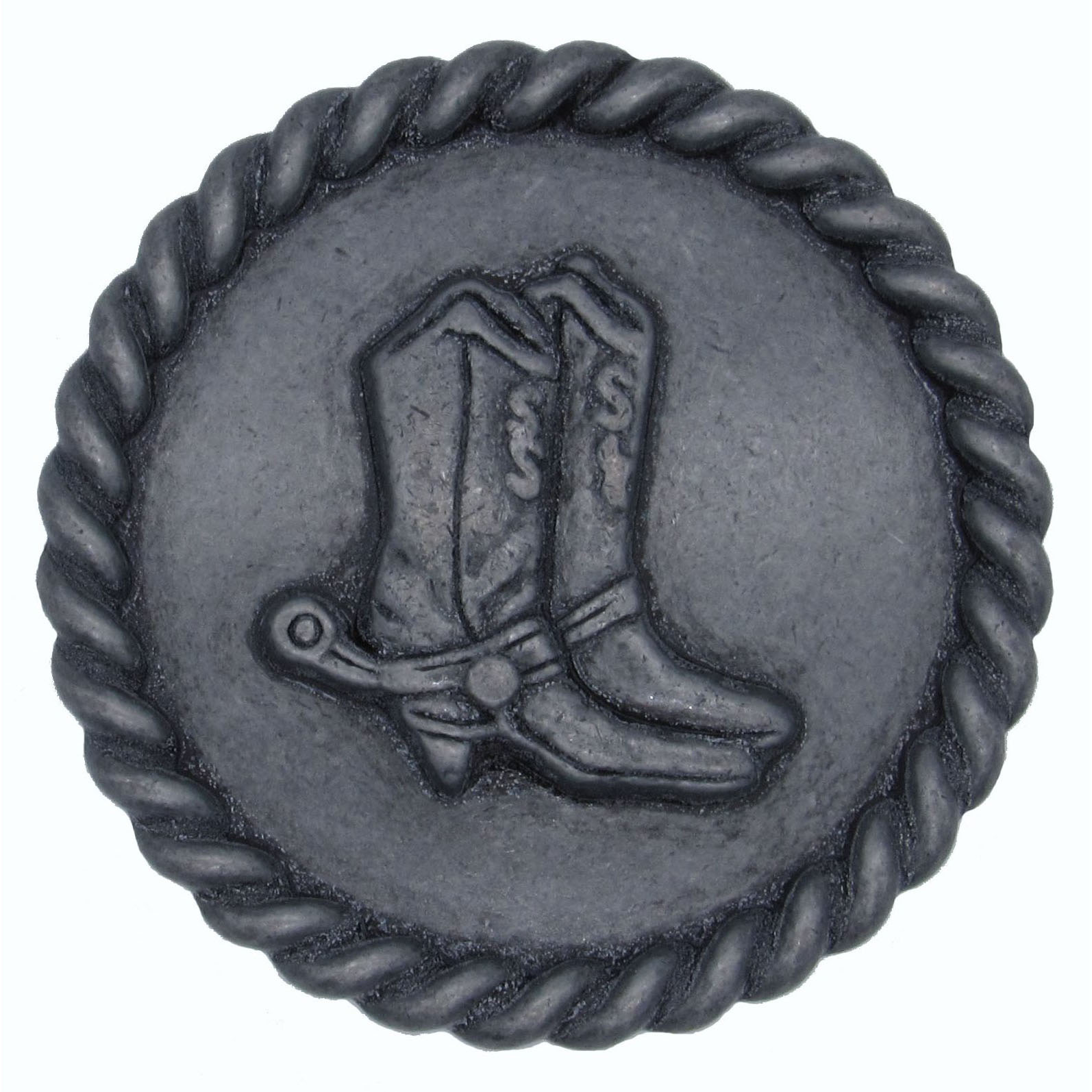 product: Buck Snort Lodge Cowboy Boots with Roped Edge Round Knob, Pewter Oxide shown