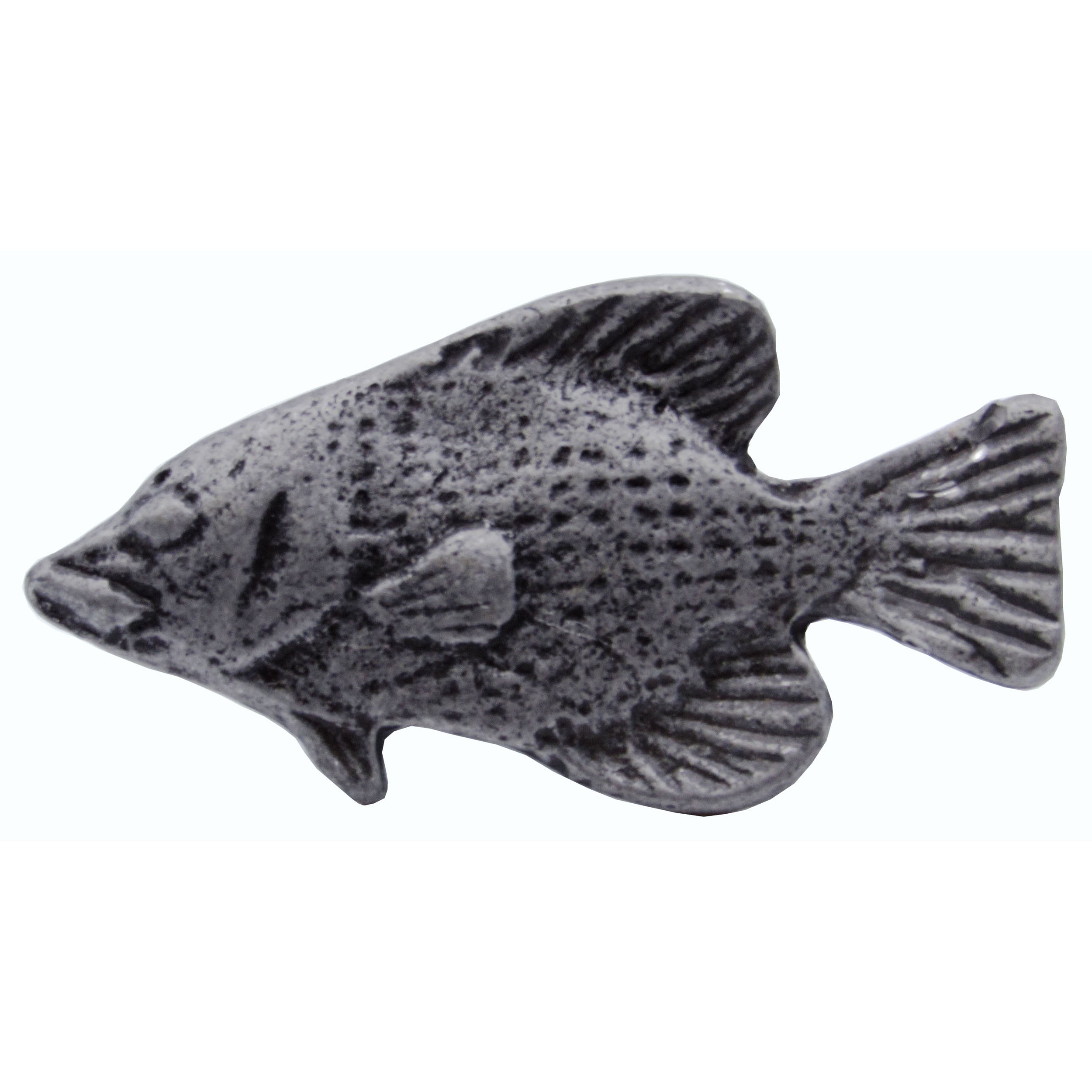 product: Buck Snort Lodge Fish Knob, Pewter Oxide shown