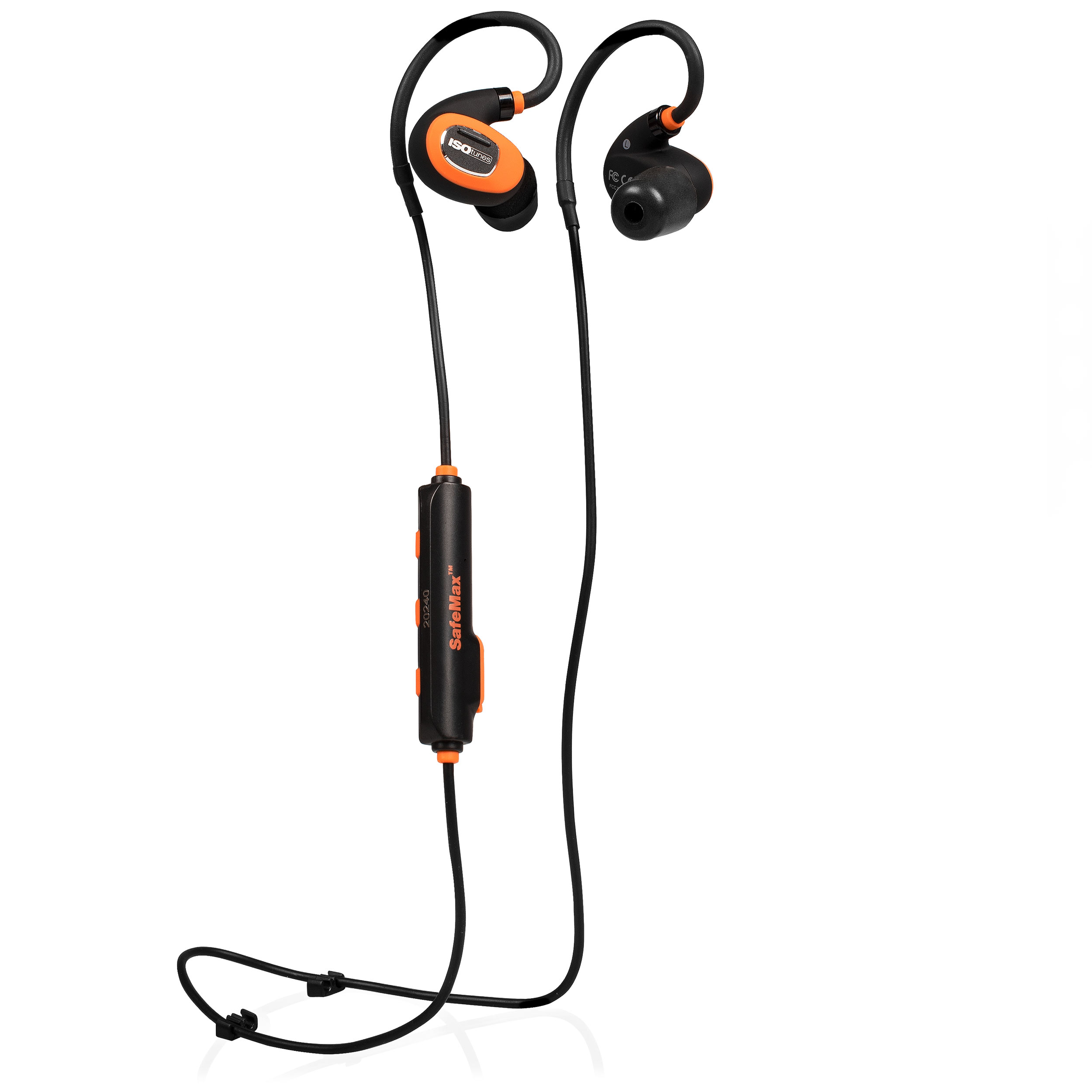 product: ISOtunes PRO 2.0 Bluetooth Noise-Isolating Safety Earbuds - Orange/Black shown