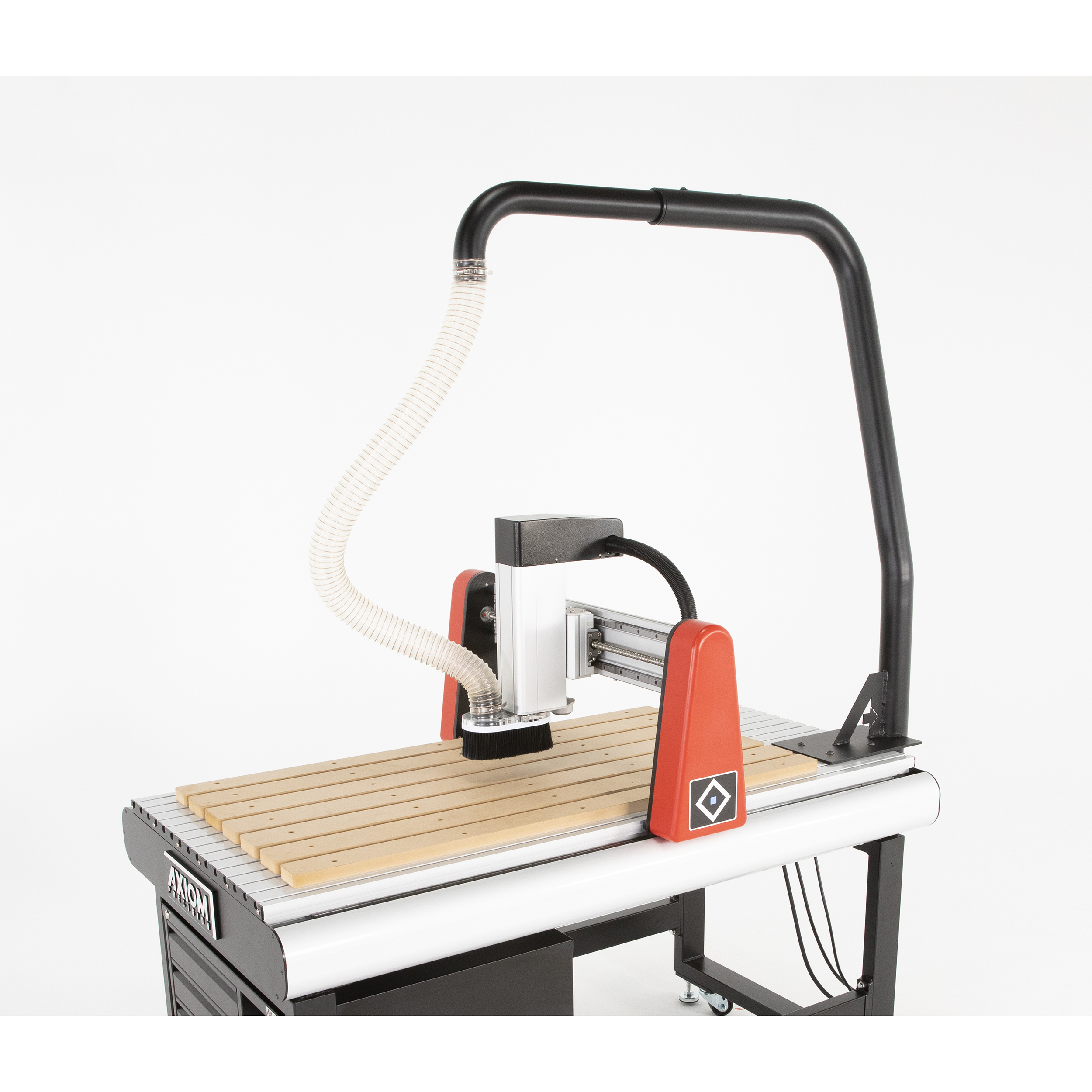 product: Axiom Overarm Dust System for Axiom Iconinc 4/6/8 CNC Machines shown