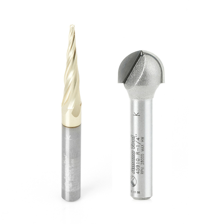 product: Axiom 2-piece Carving Bit Set (Iconic) by Amana Tool shown
