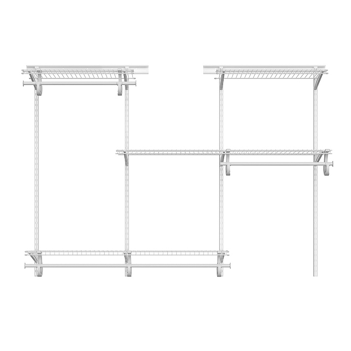 product: ClosetMaid ShelfTrack Adjustable Closet Organizer 4' - 6' W, White shown