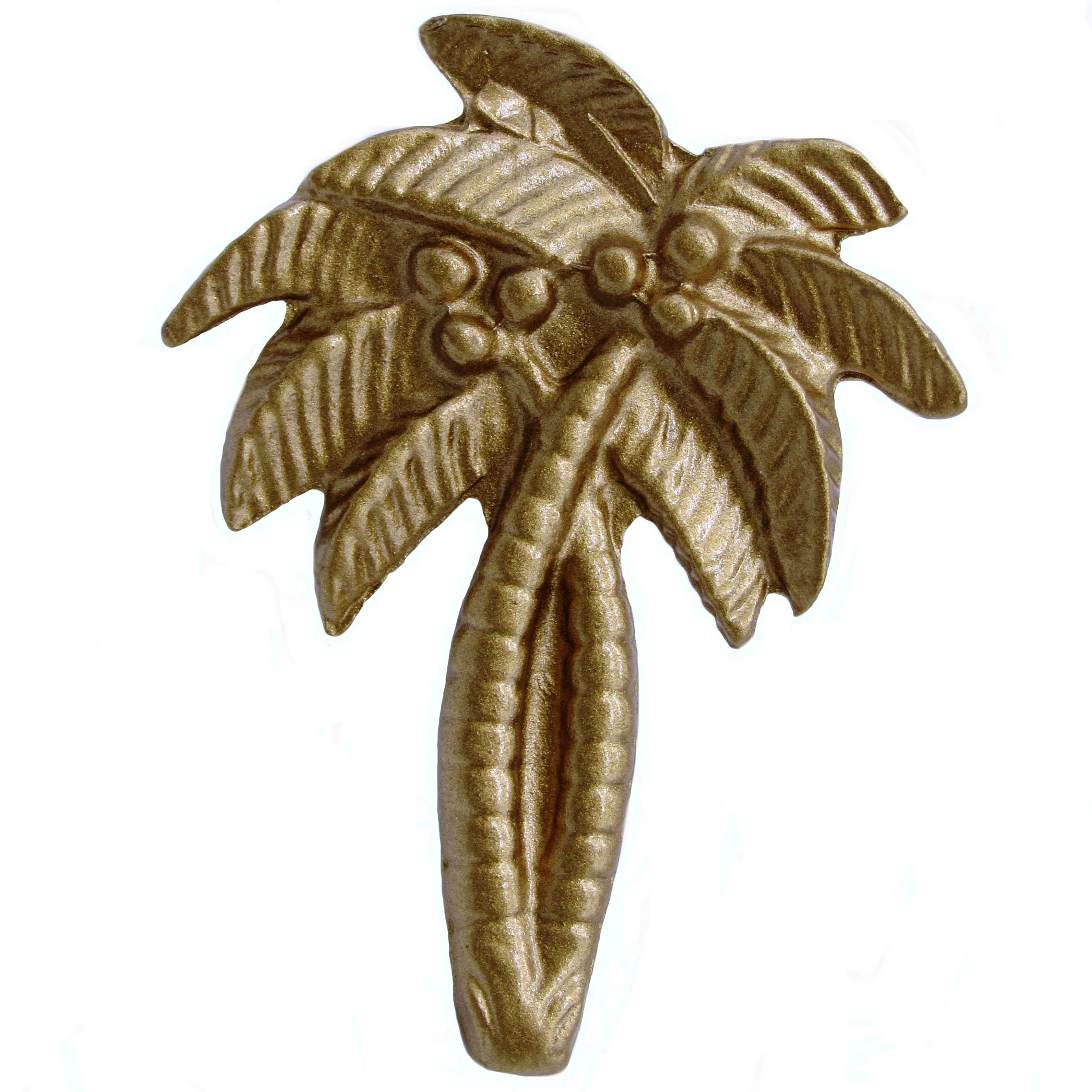 product: Buck Snort Lodge Palm Tree Knob, Lux Gold shown