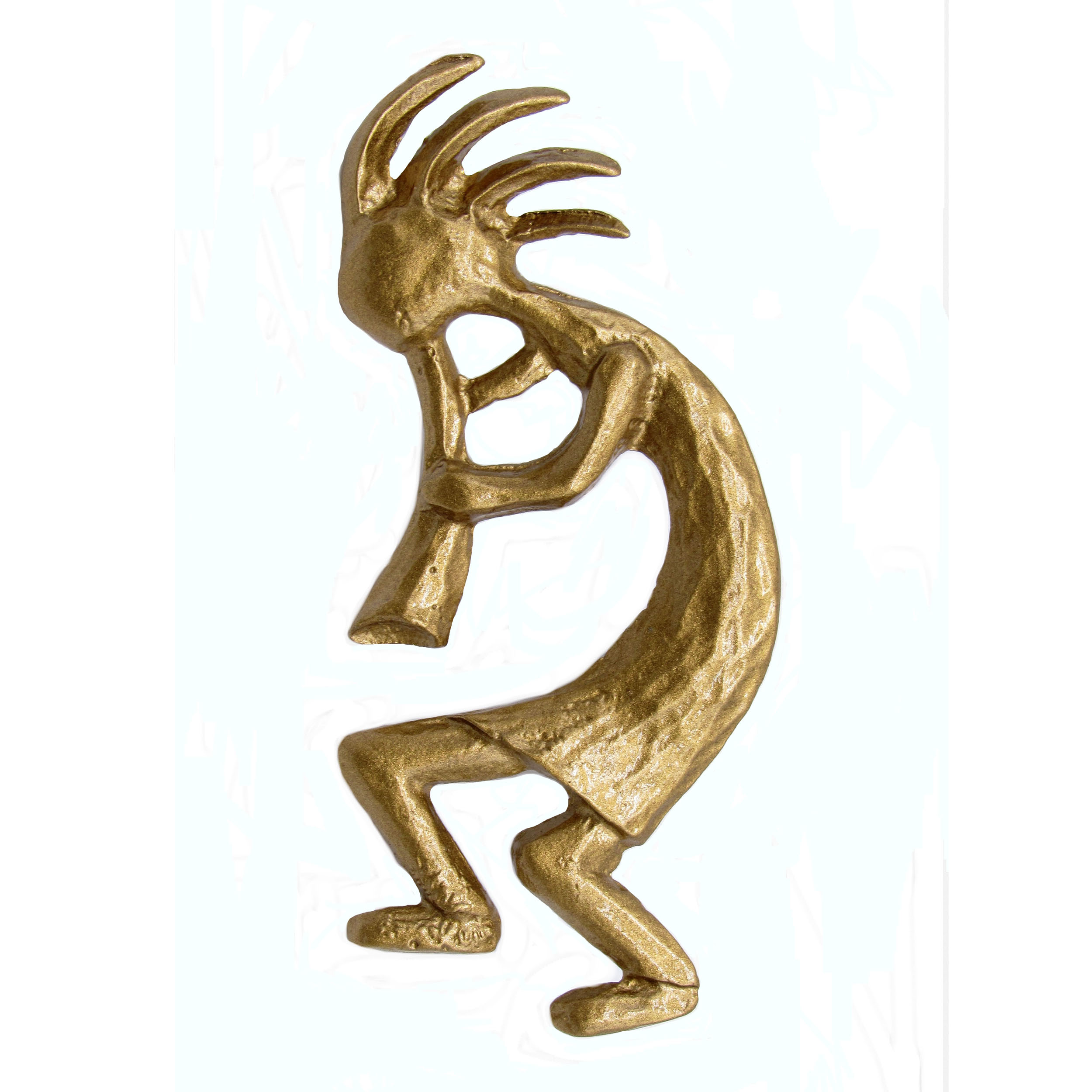 product: Buck Snort Lodge Kokopelli Left Facing Knob, Lux Gold shown