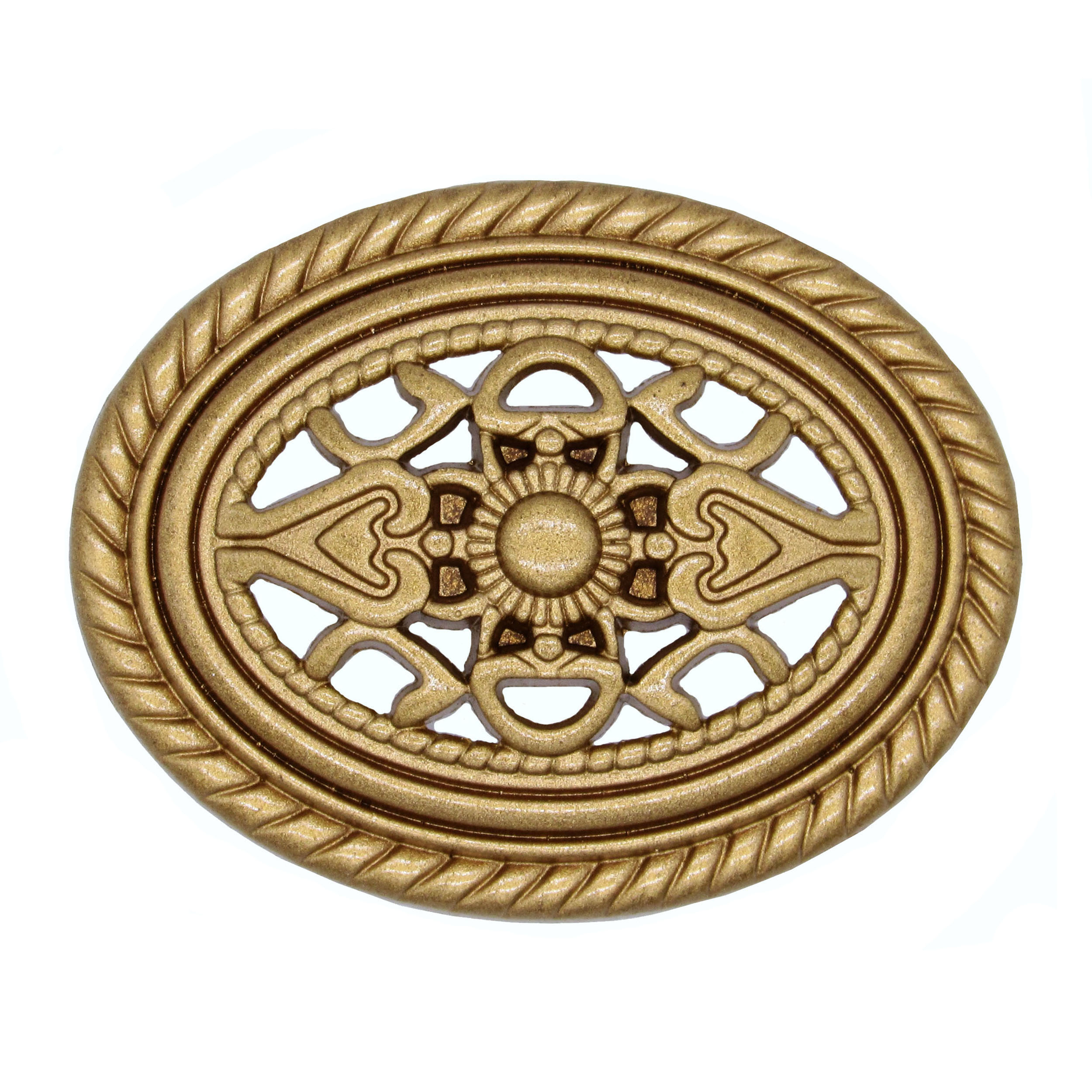 product: Buck Snort Lodge Tuscany Oval Knob, Lux Gold shown