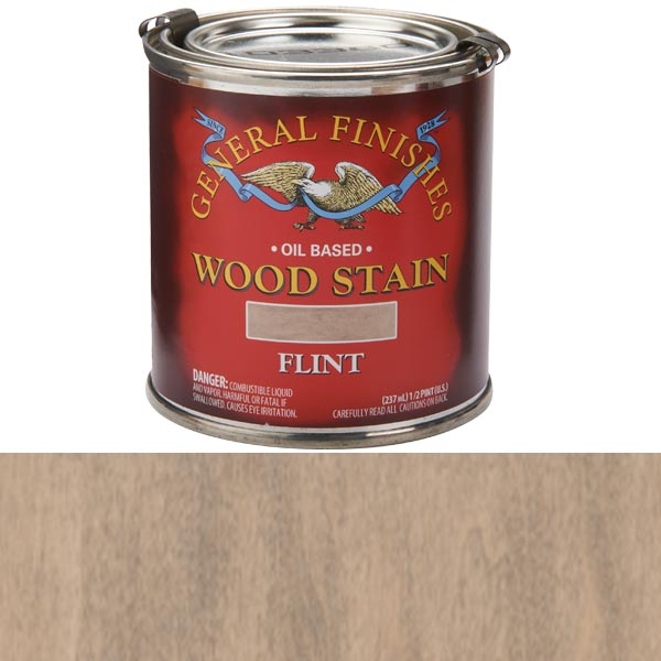 product: General Finishes Wood Stain - Oil Based - Flint - Half Pint shown