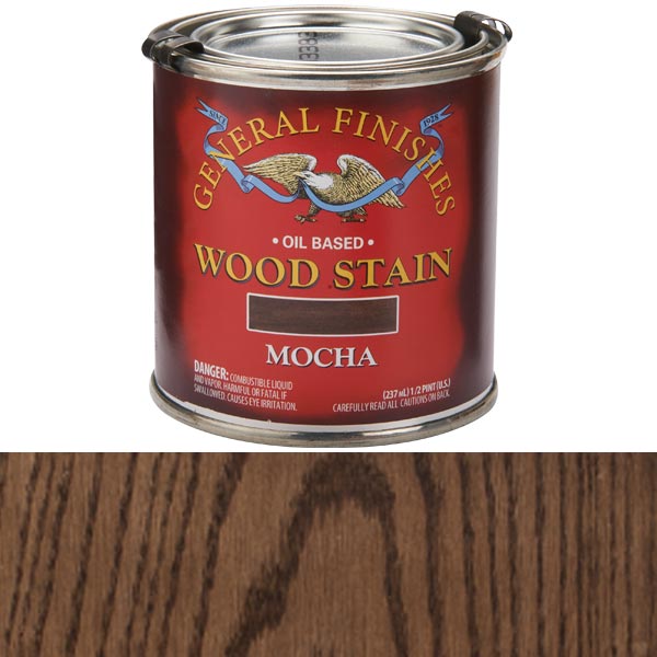 product: General Finishes Wood Stain - Oil Based - Mocha - Half Pint shown