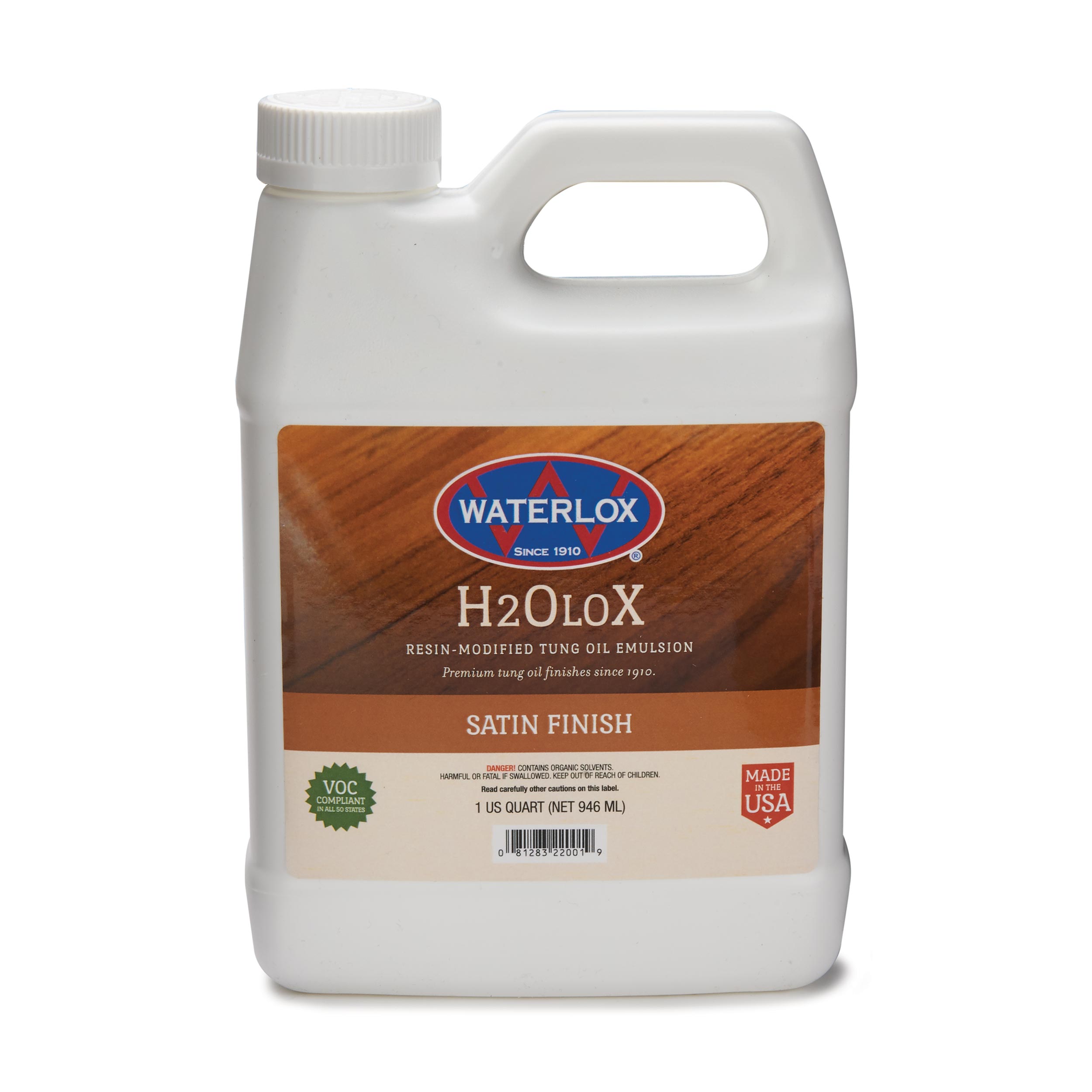 product: Waterlox H2OLOX Wood Finish - Water Based - Satin - Quart shown