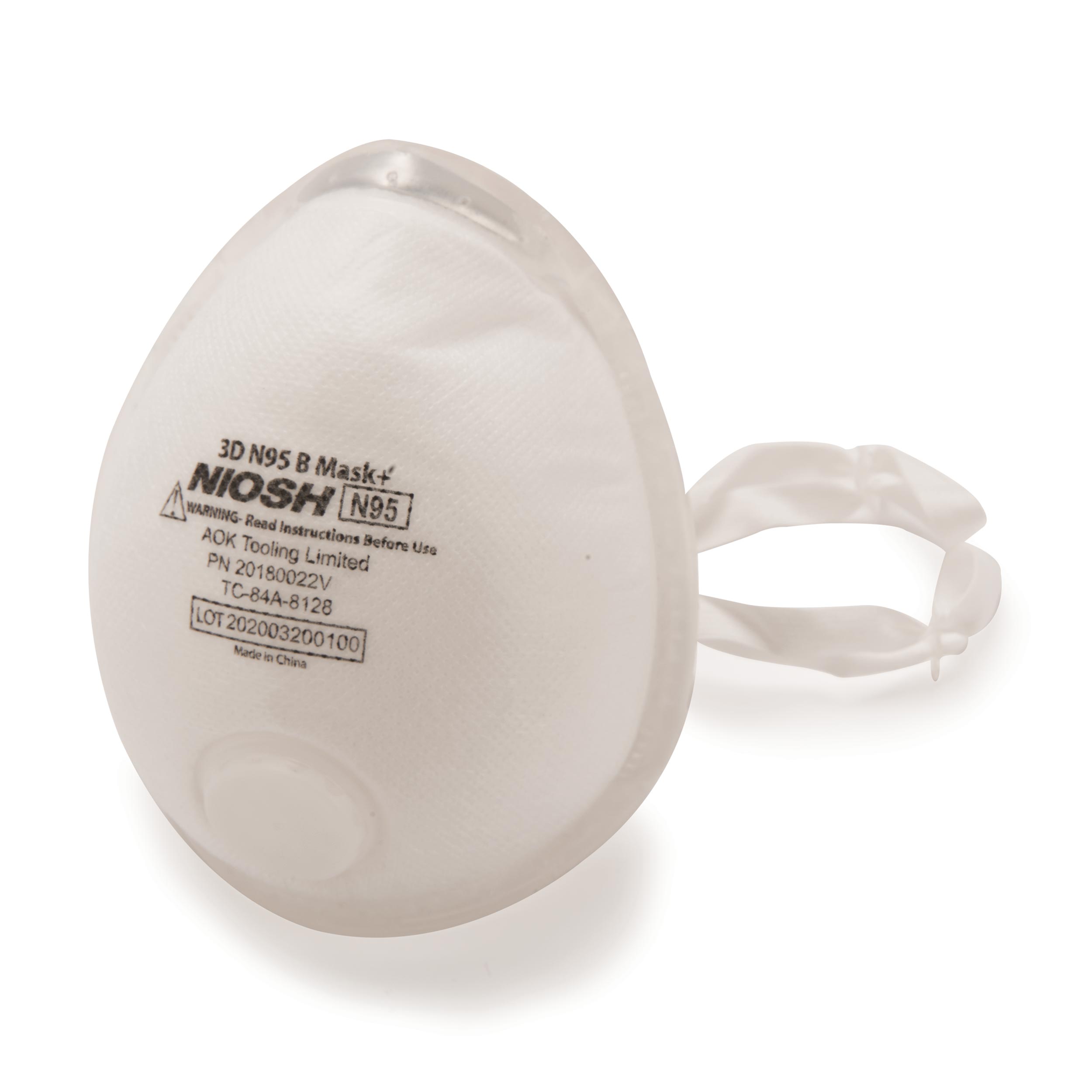 product: SoftSeal N95 3D+ Valved Mask with 360-Degree Silicone Seal - Medium shown