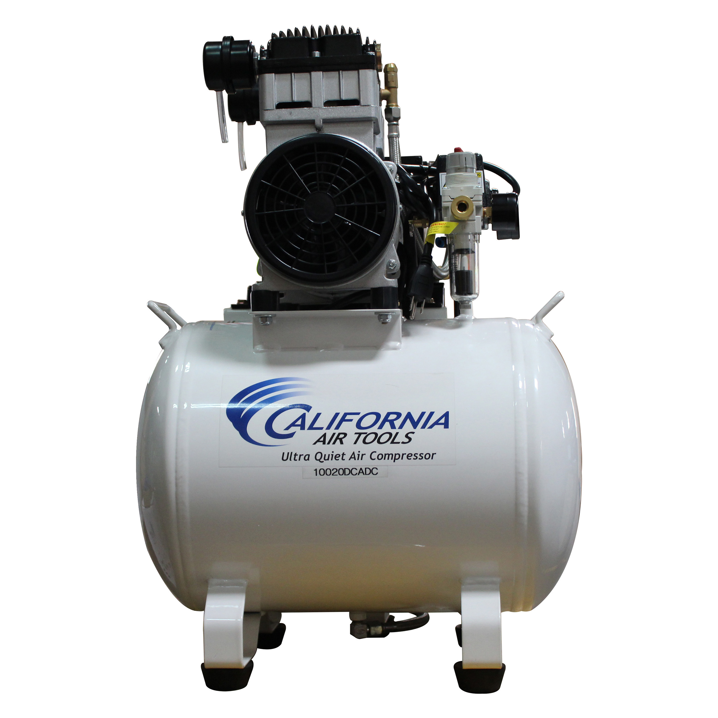 product: California Air Tools 2HP 10 Gallon Oil-Free Steel Tank Air Compressor with Air Drying System shown