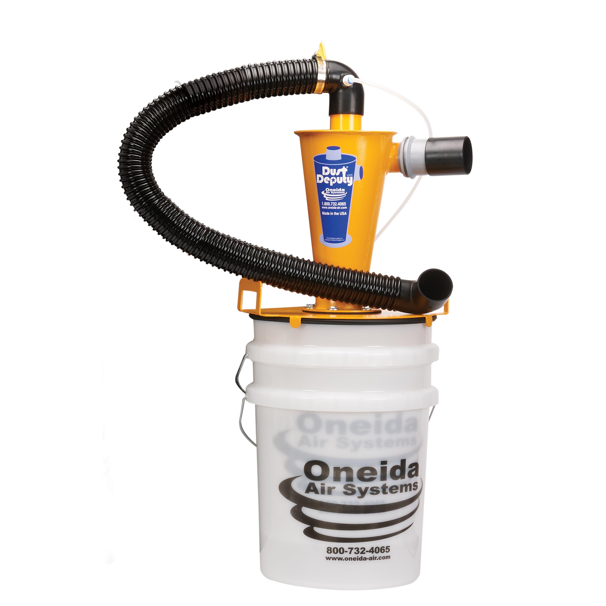 product: Oneida Air Systems Heavy-Duty Dust Deputy Cyclone Separator - 5 Gallon Kit shown