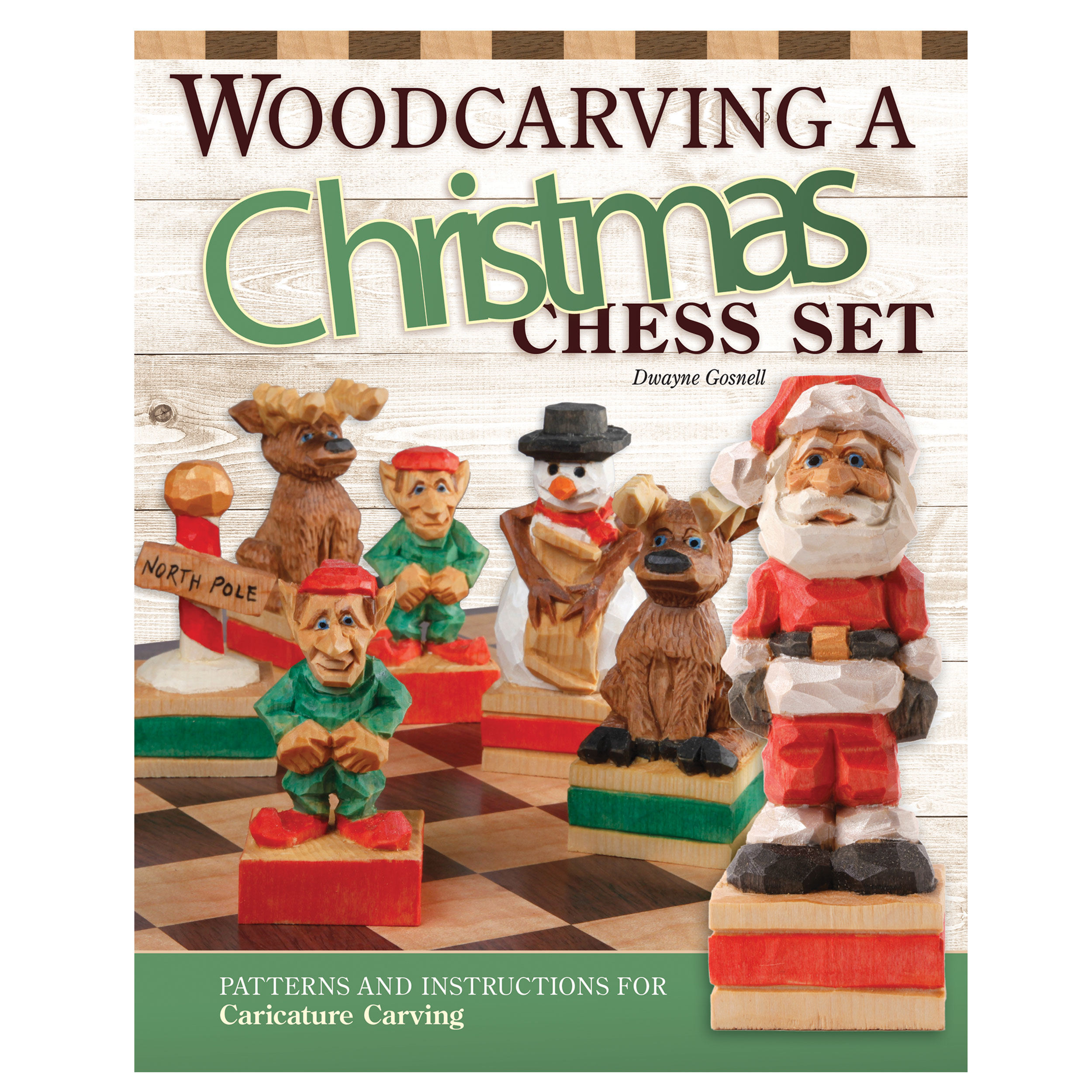 product: Fox Chapel Woodcarving a Christmas Chess Set shown