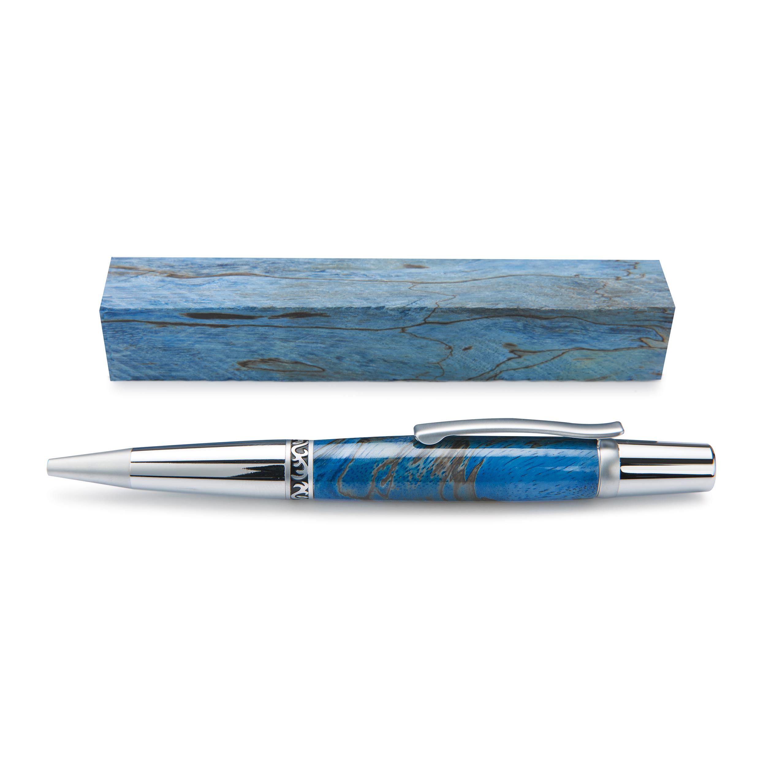 product: Woodcraft Woodshop Stabilized & Dyed Spalted Tamarind Pen Blank - 3/4