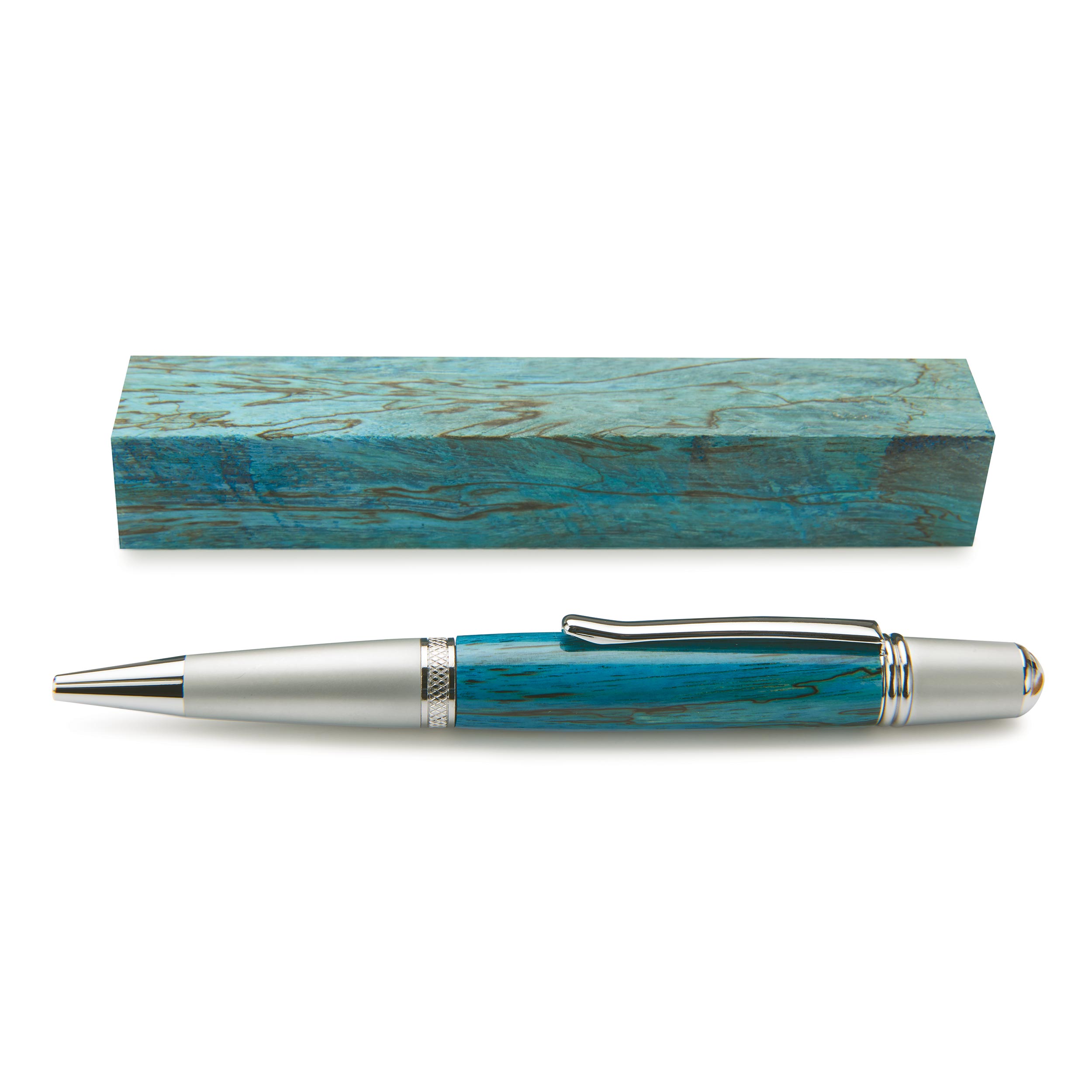 product: Woodcraft Woodshop Stabilized & Dyed Spalted Tamarind Pen Blank - 3/4