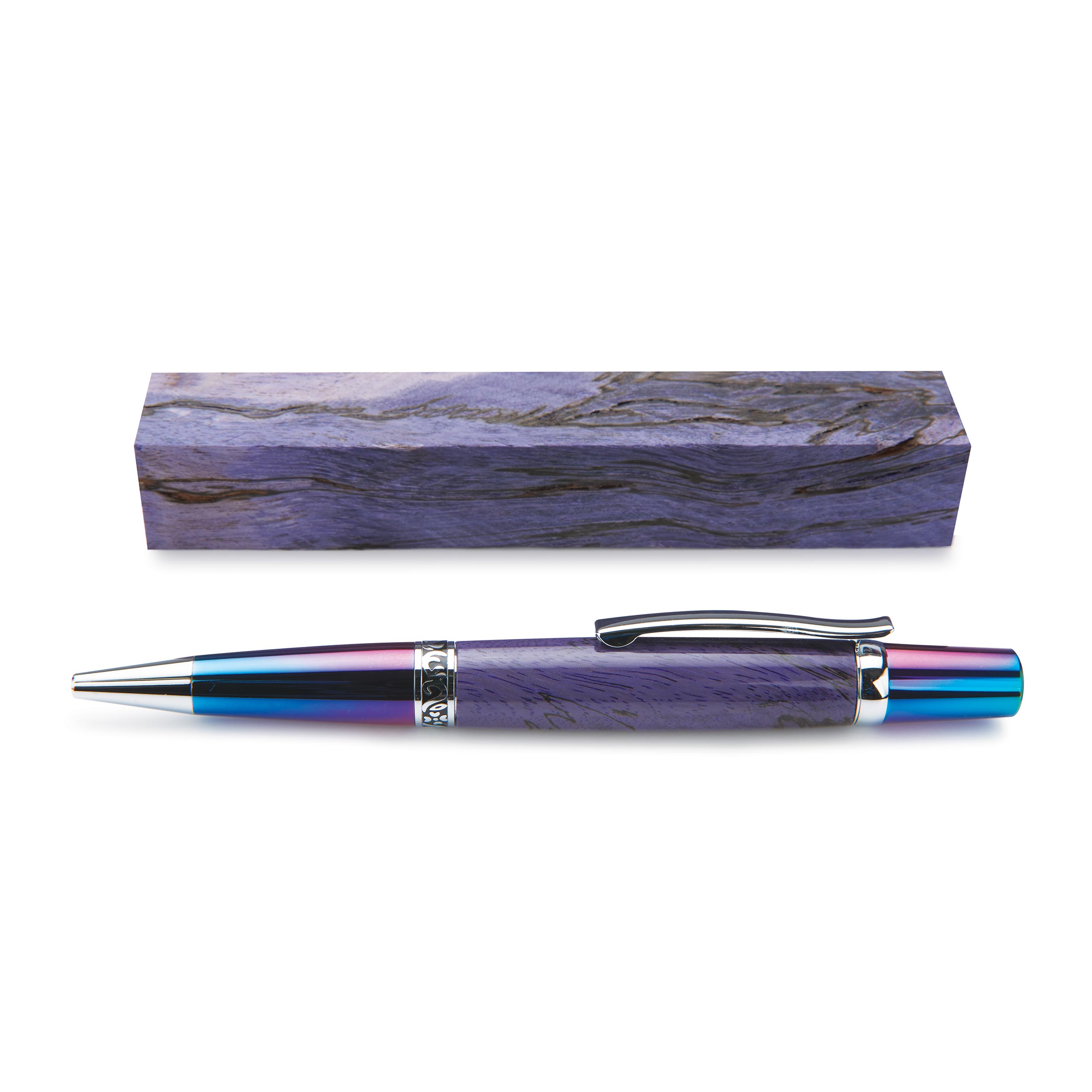 product: Woodcraft Woodshop Stabilized & Dyed Spalted Tamarind Pen Blank - 3/4