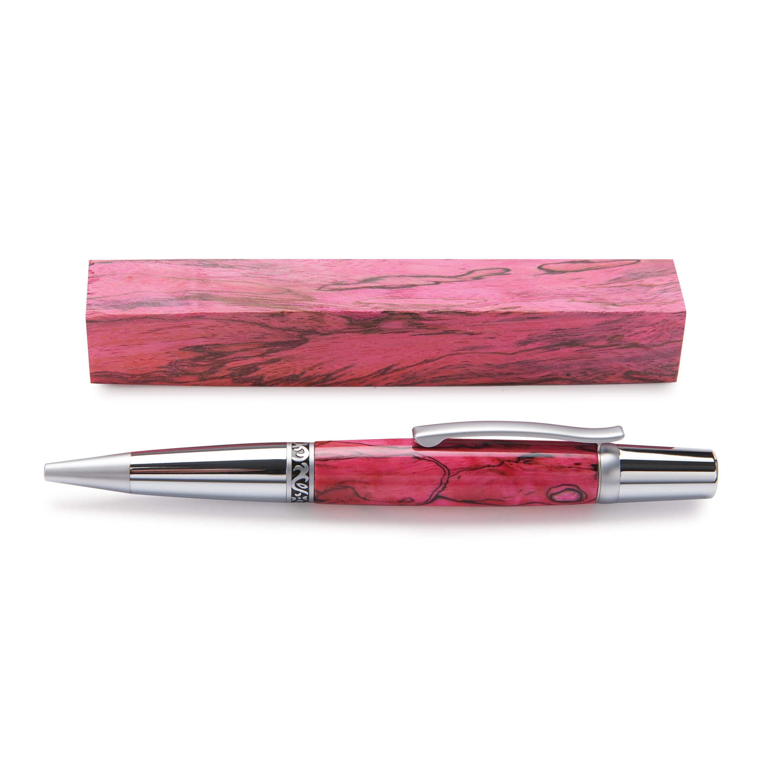 product: Woodcraft Woodshop Stabilized & Dyed Spalted Tamarind Pen Blank - 3/4