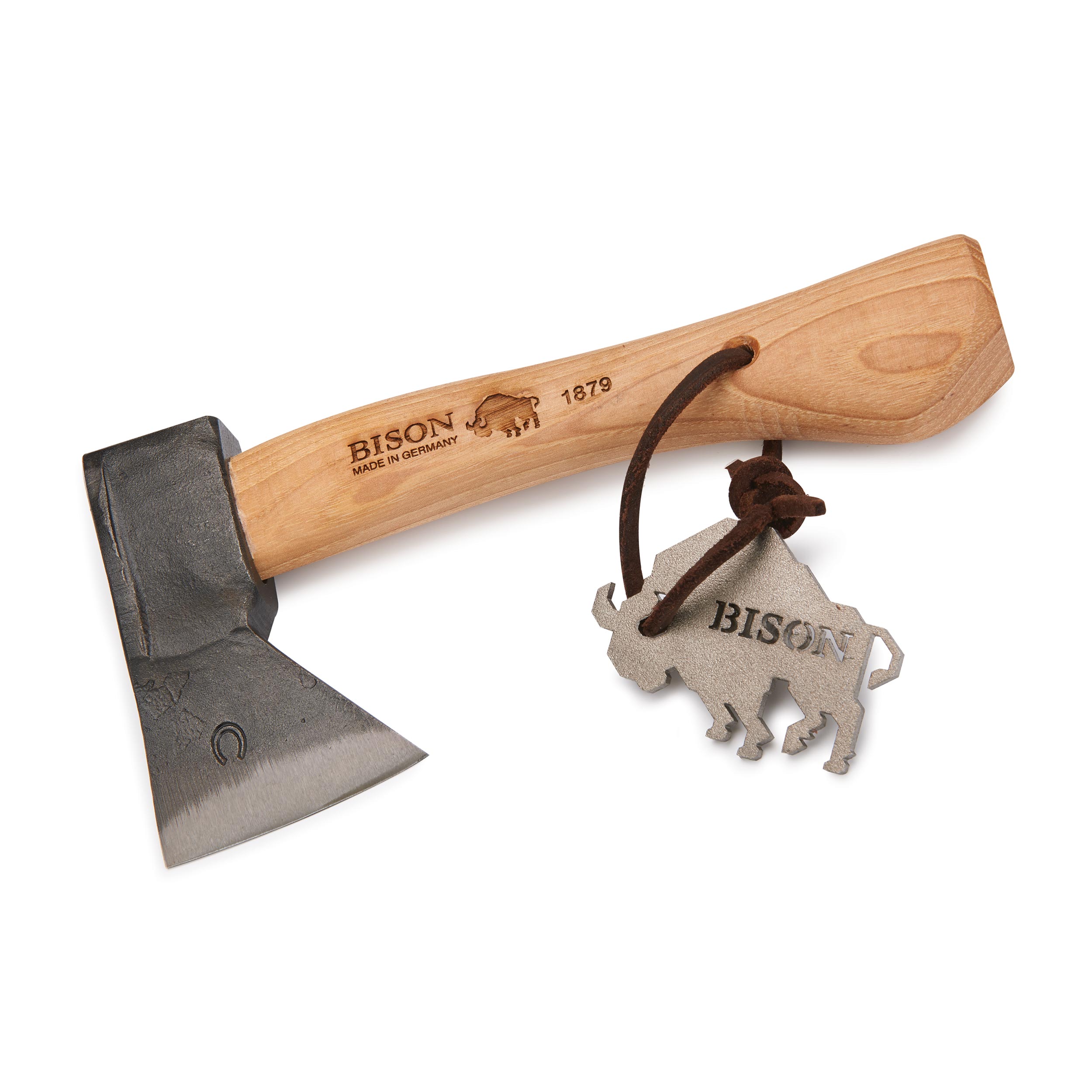 product: Bison Trekking Hatchet with Leather Sheath - 9.44