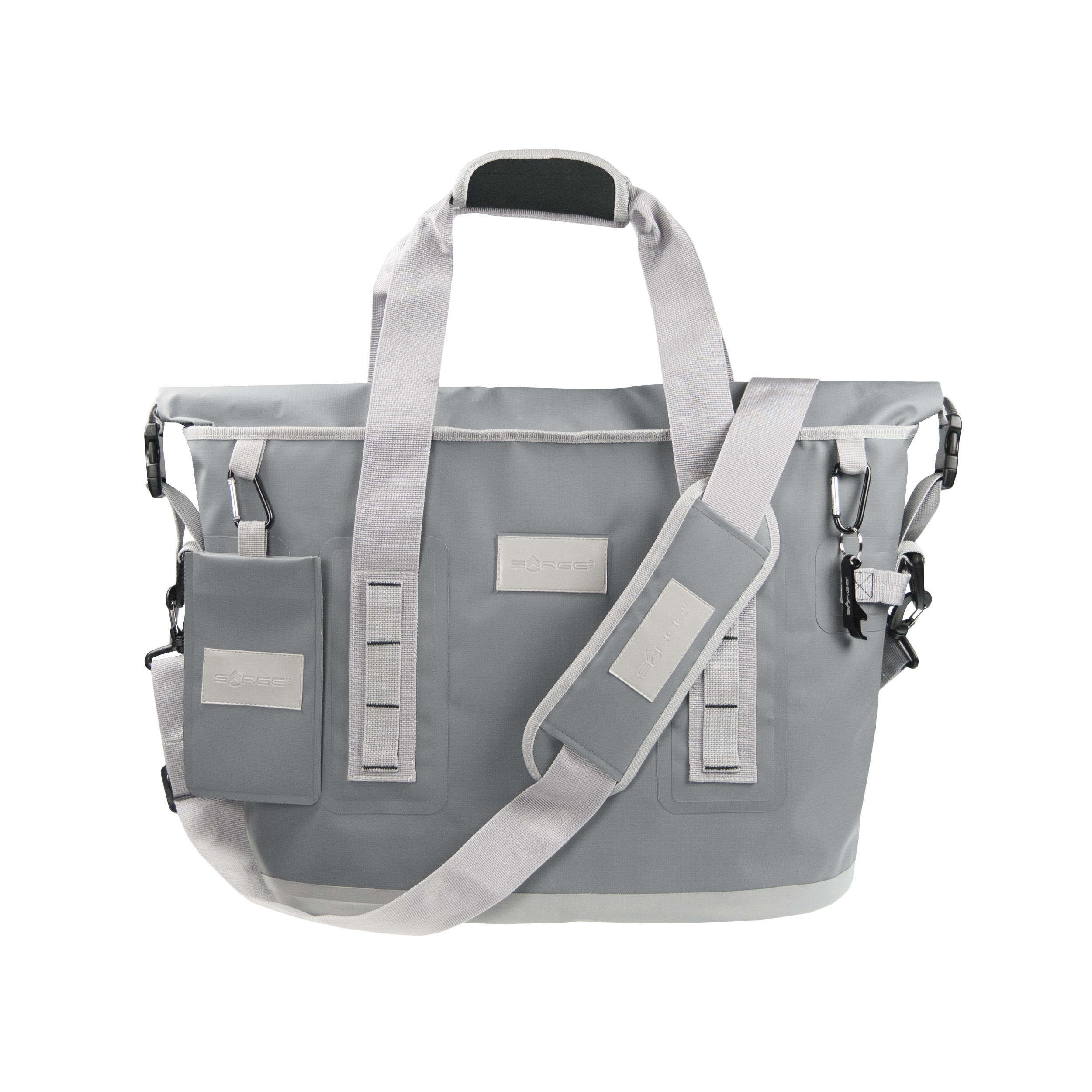 product: Sarge Traverse - Gray Roll Top Cooler Bag shown