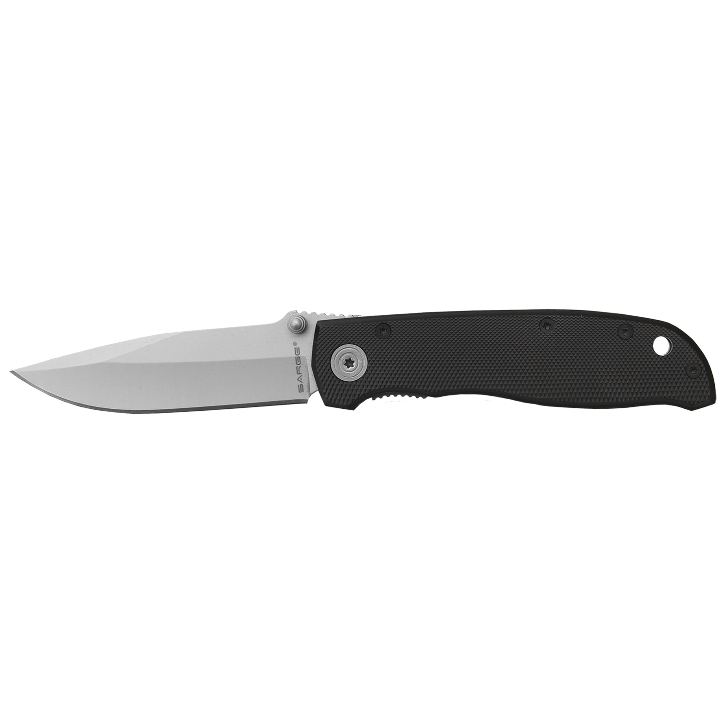 product: Sarge Black Diamond - Anodized Aluminum Folder Knife, Stainless Steel 3-1/4