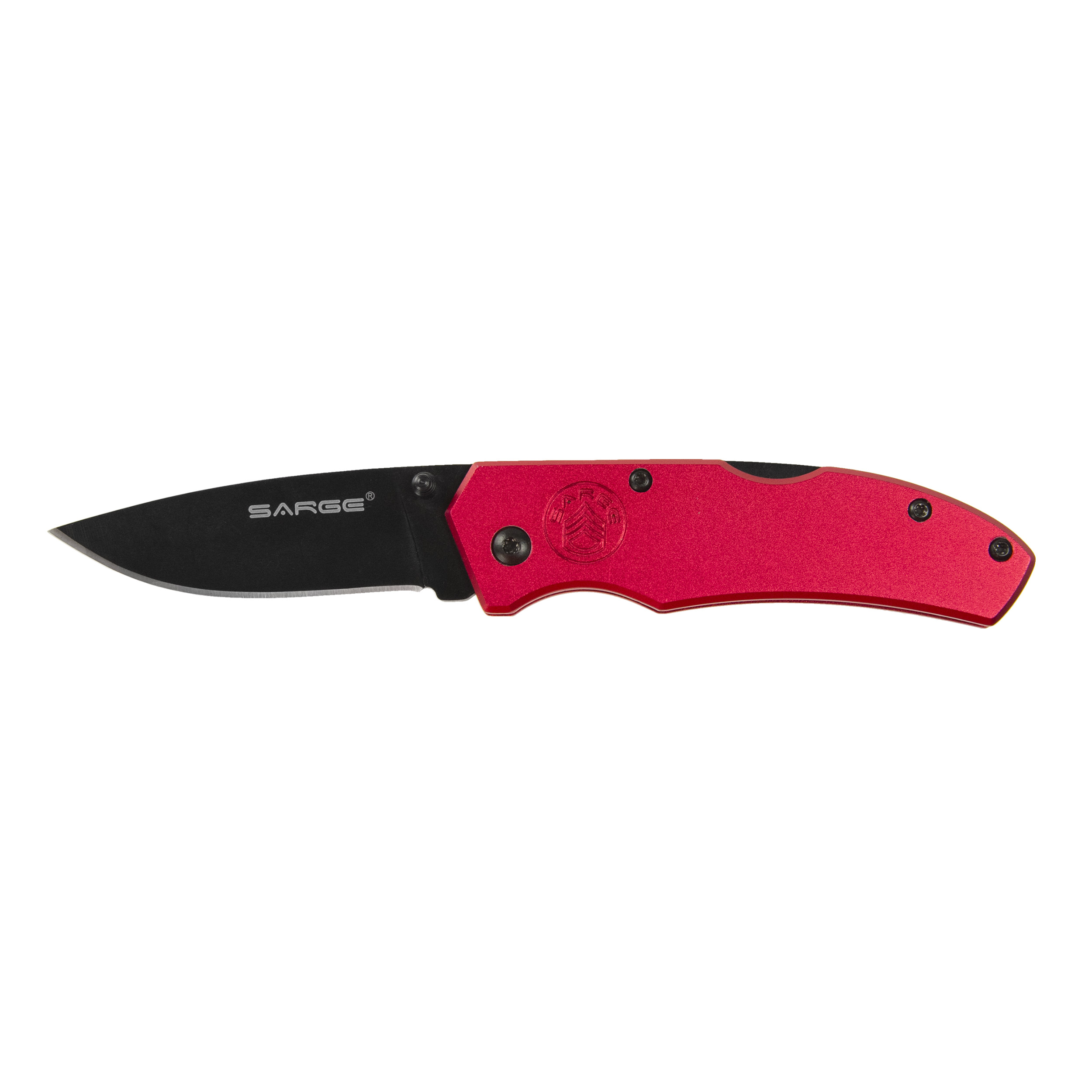 product: Sarge Red Electro - Lock Back Folder Knife, Stainless Steel 2-3/8