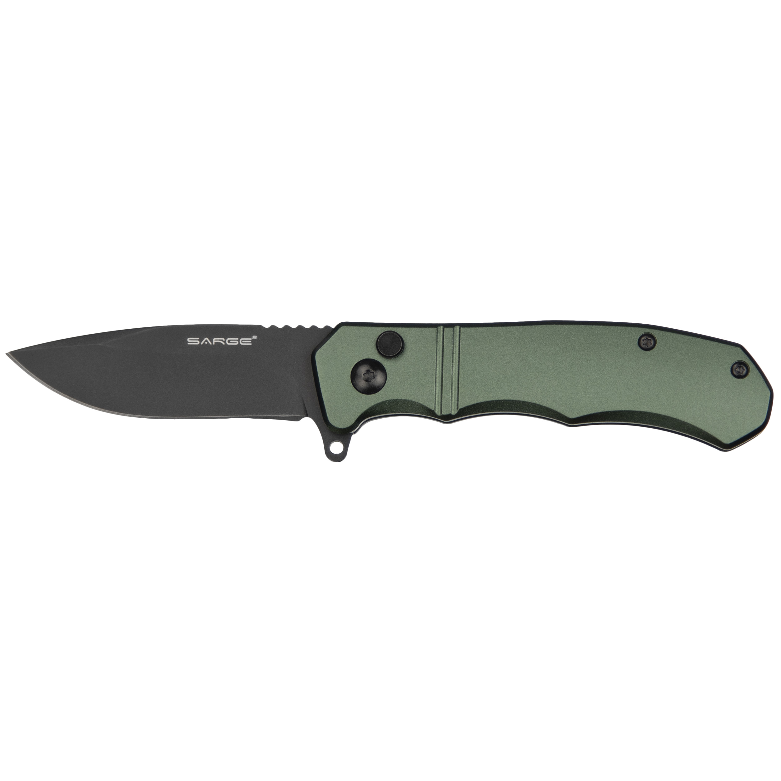 product: Sarge Command - Army Green Turbo Lock Folder Knife, Stainless Steel 3