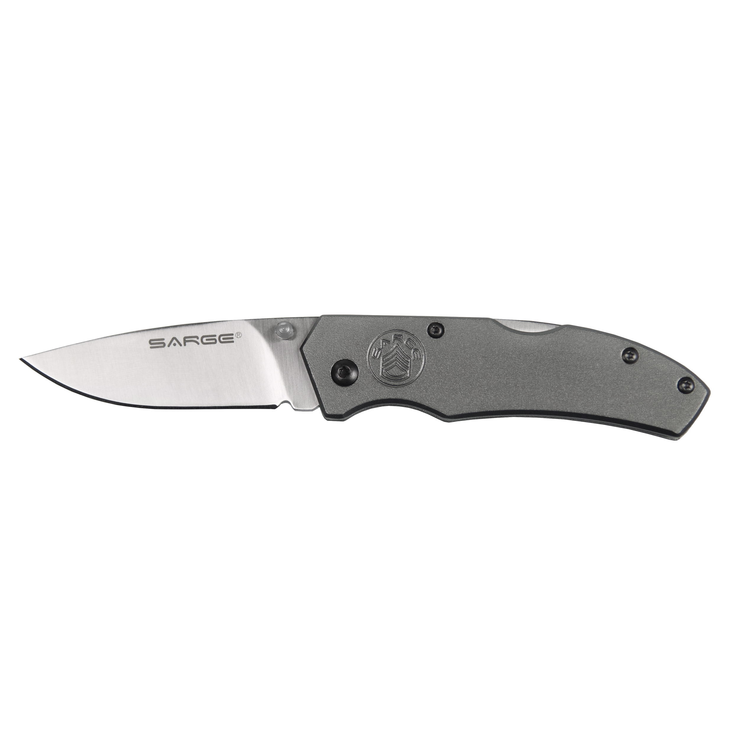 product: Sarge Gray Electro - Lock Back Folder Knife, Stainless Steel 2-3/8