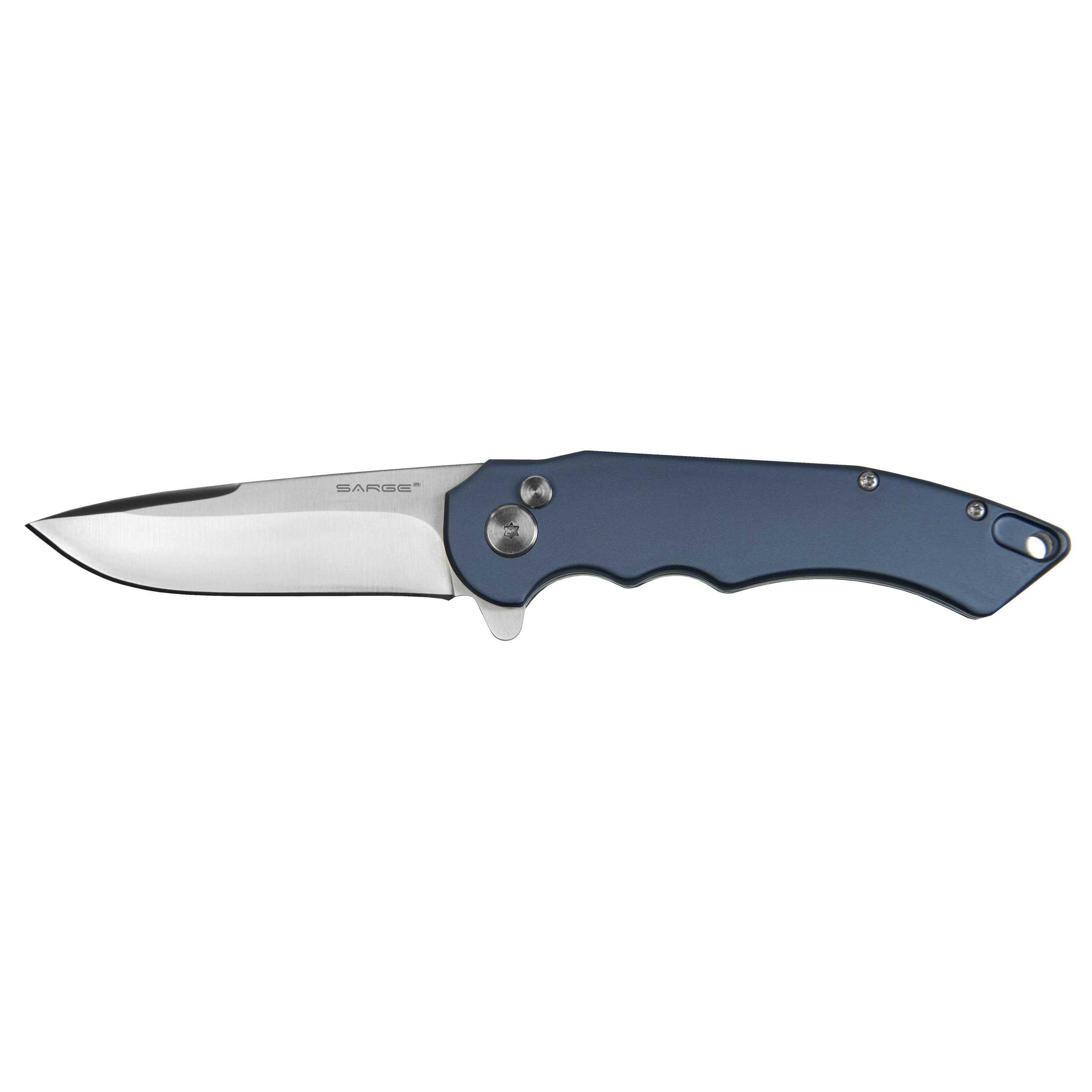 product: Sarge Sky - Blue Turbo Lock Folder Knife, Stainless Steel 3-1/8