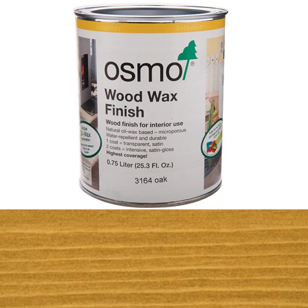 product: osmo Wood Wax Finish - 3164 Oak - Solvent Based - .75 L shown