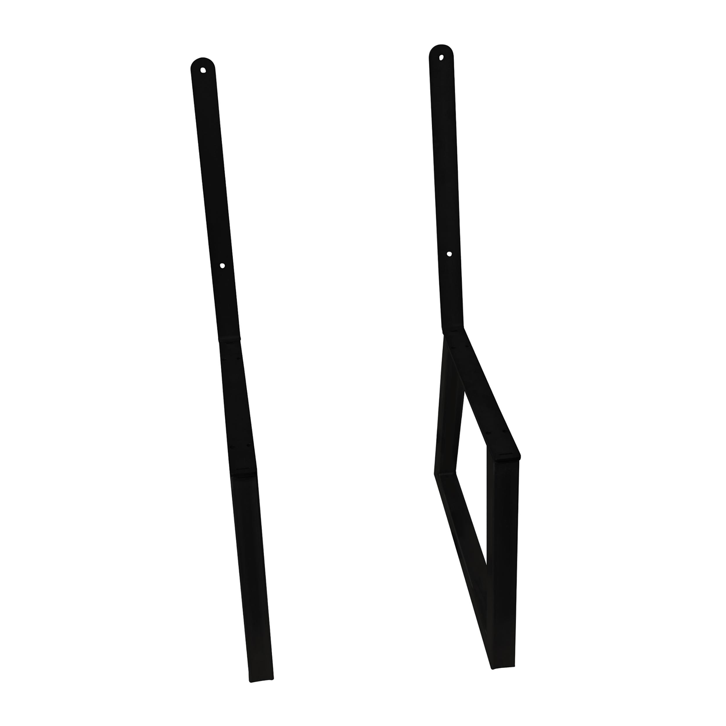 product: Live Edge Timber Co. Bench Legs with Back Rest Black Pair shown
