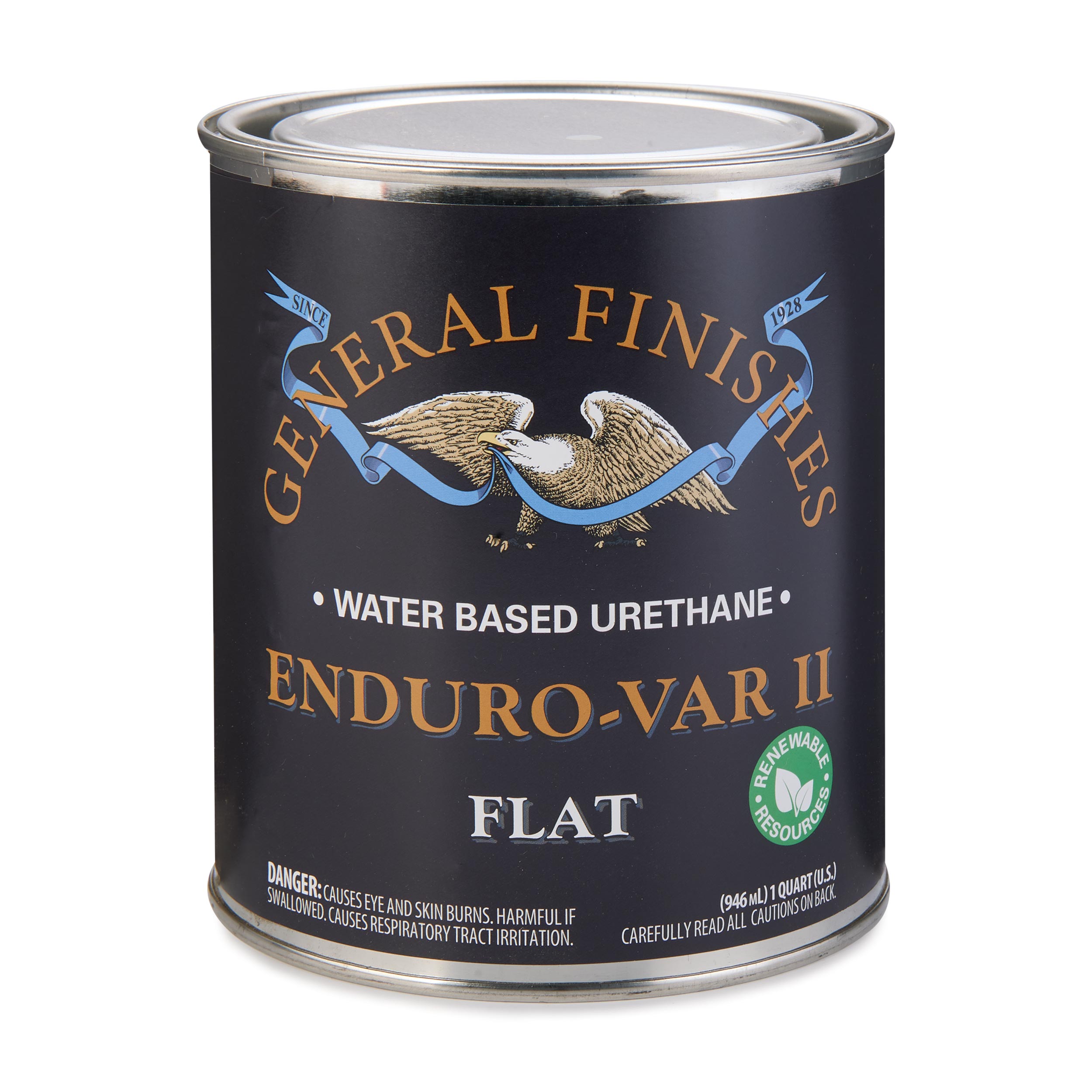 product: General Finishes Enduro Var II Water Based Urethane Varnish - Flat - Quart shown