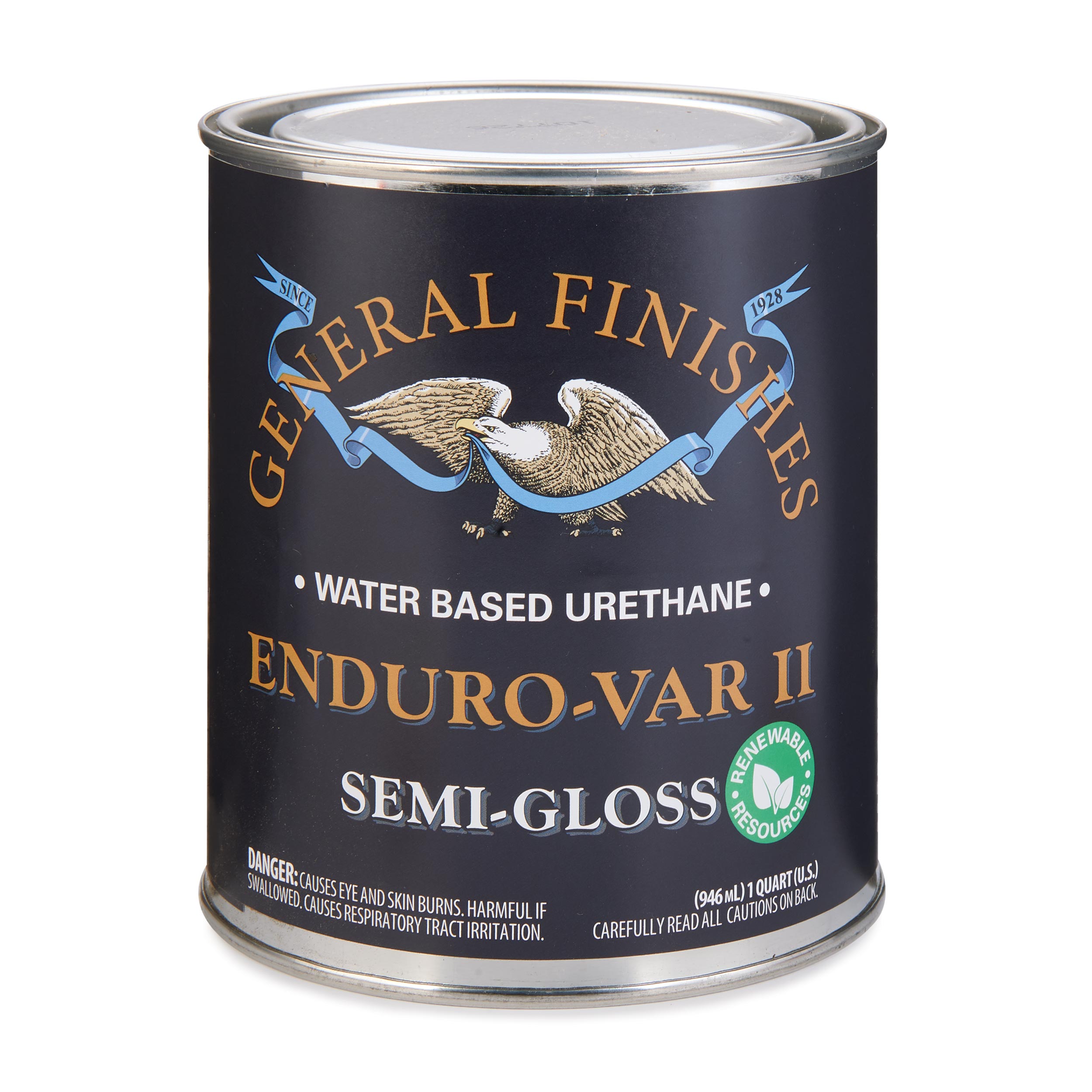 product: General Finishes Enduro Var II Water Based Urethane Varnish - Semi-Gloss - Quart shown