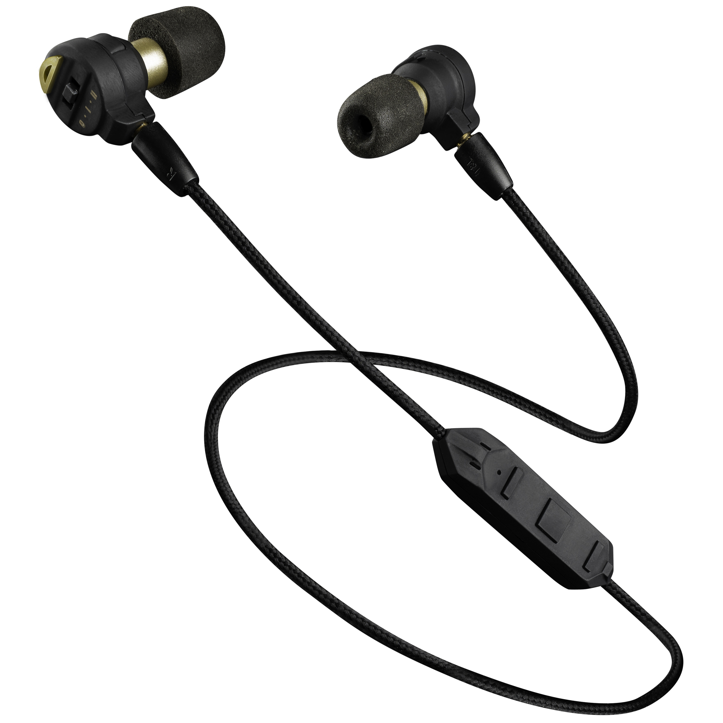 product: Pro Ears Stealth Elite Bluetooth - Black Ear Buds w/Black Band shown