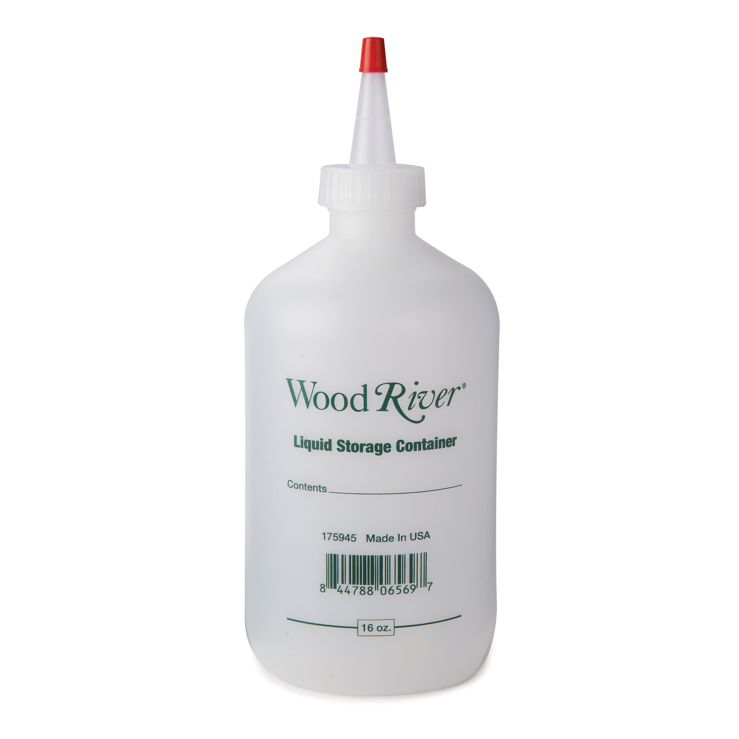 product: WoodRiver Liquid Storage Container, 16 oz shown