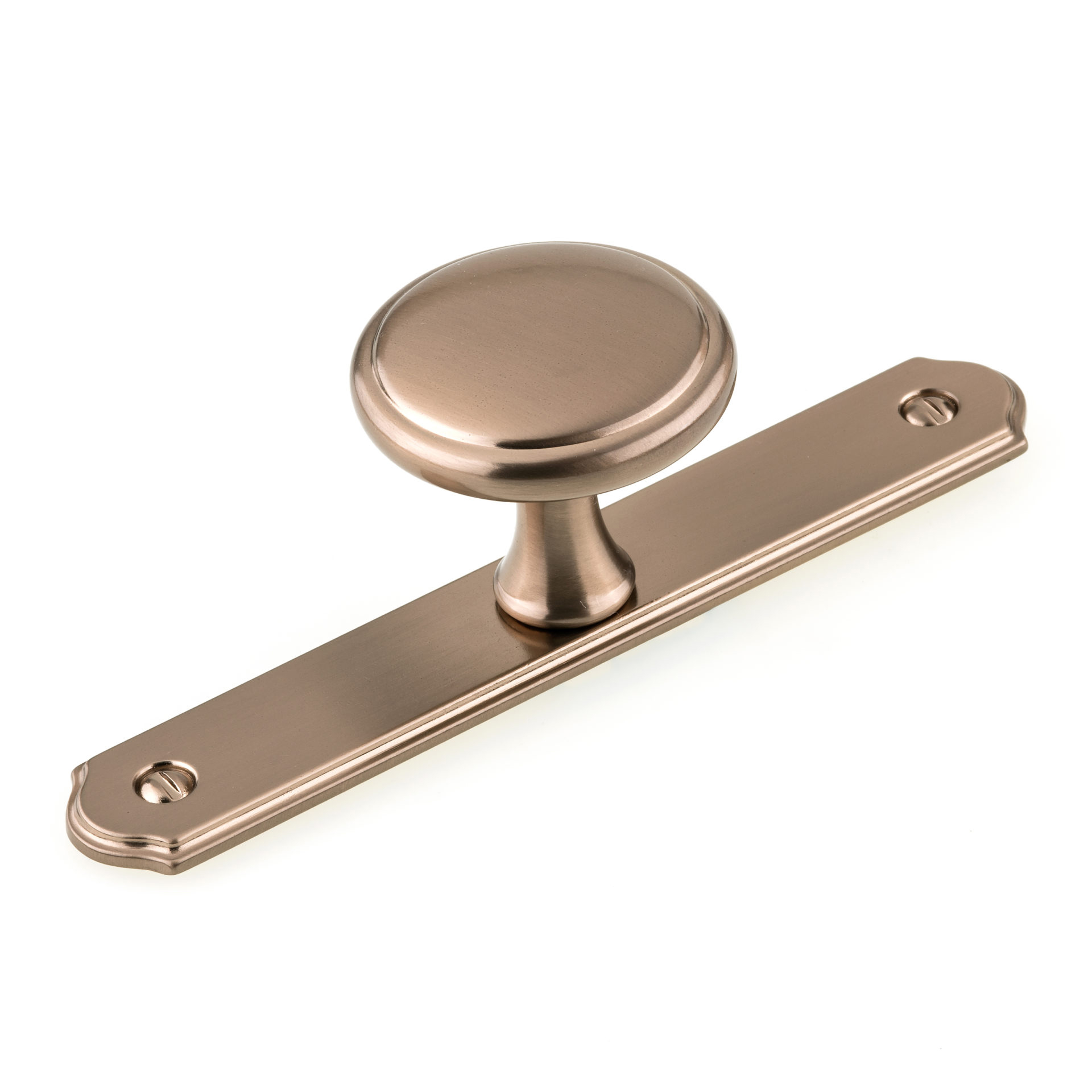 product: Richelieu Transitional Knob with Backplate - Champagne Bronze - 1-9/16