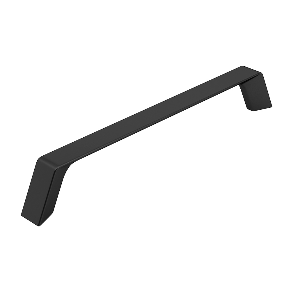 product: Richelieu Contemporary Metal Pull with Rounded Corners and Tapered Feet - 6-5/16