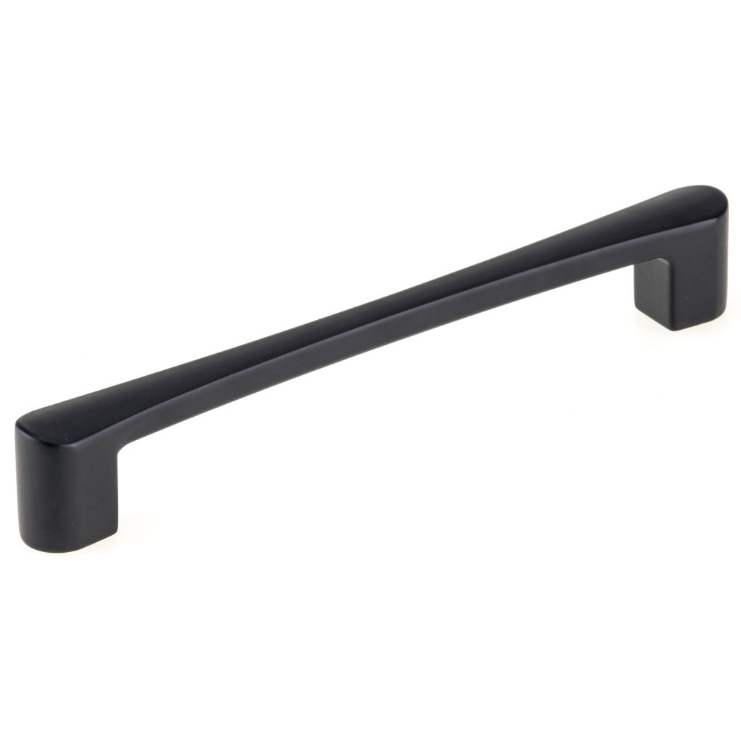 product: Richelieu Contemporary Metal Pull with Rounded Flared Ends - 6-5/16
