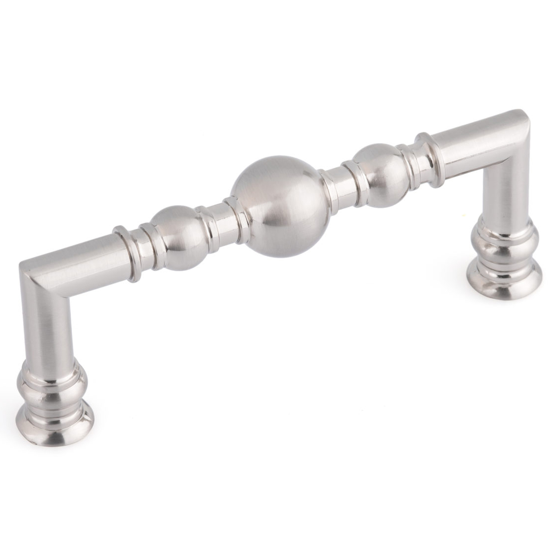 product: Richelieu Traditional Metal Pull with Beads and Rings on Handle - 3-3/4