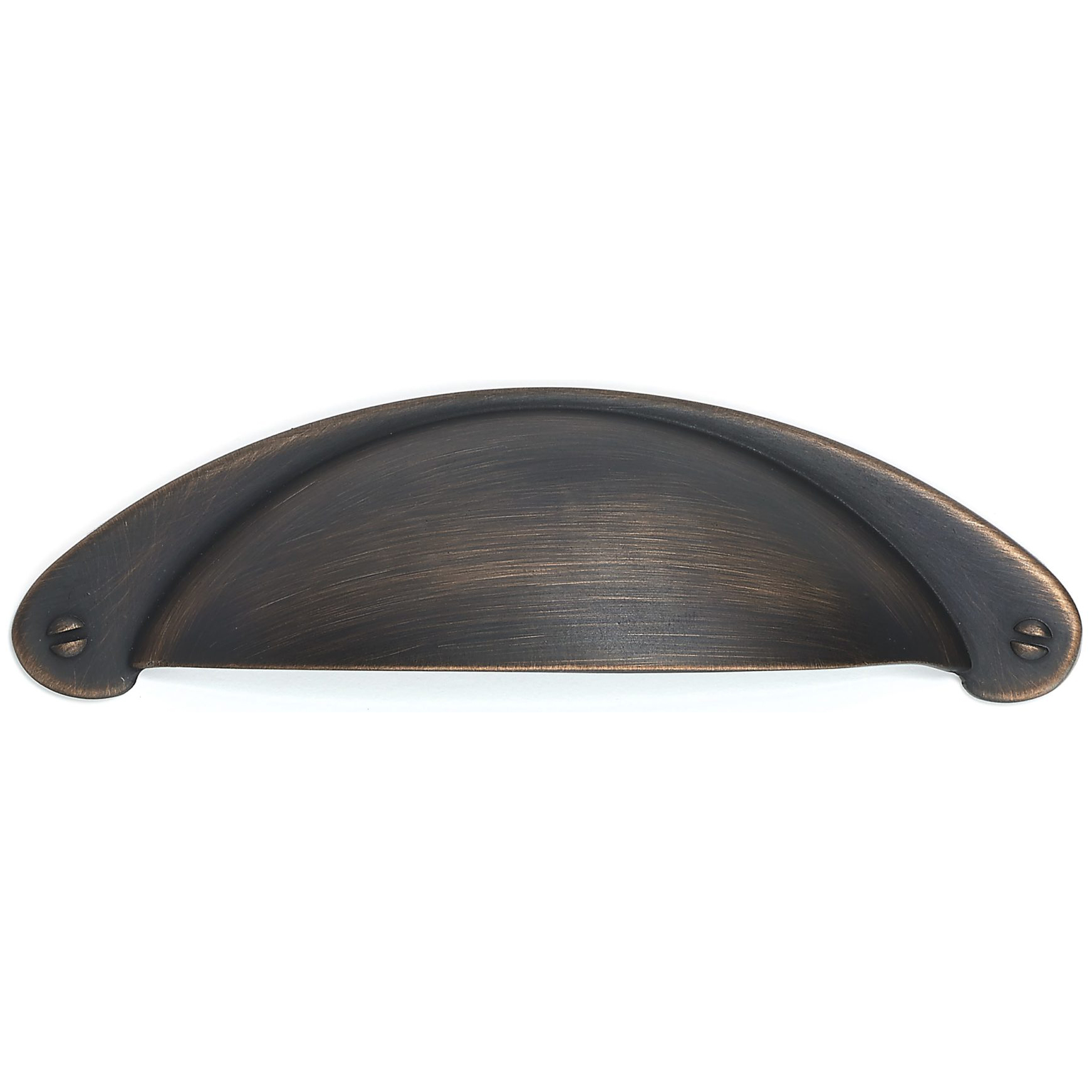 product: Richelieu Dome Shape Traditional Pull - Faux Screw Embellishments -Brushed Oil - Rubbed Bronze - 3