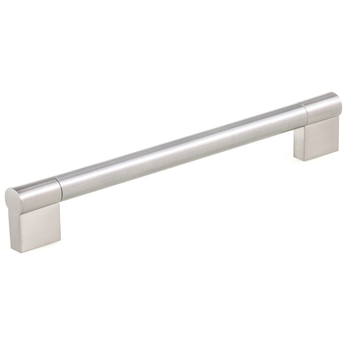 product: Richelieu Contemporary Stainless Steel Pull with Tubular Bar - 7-9/16