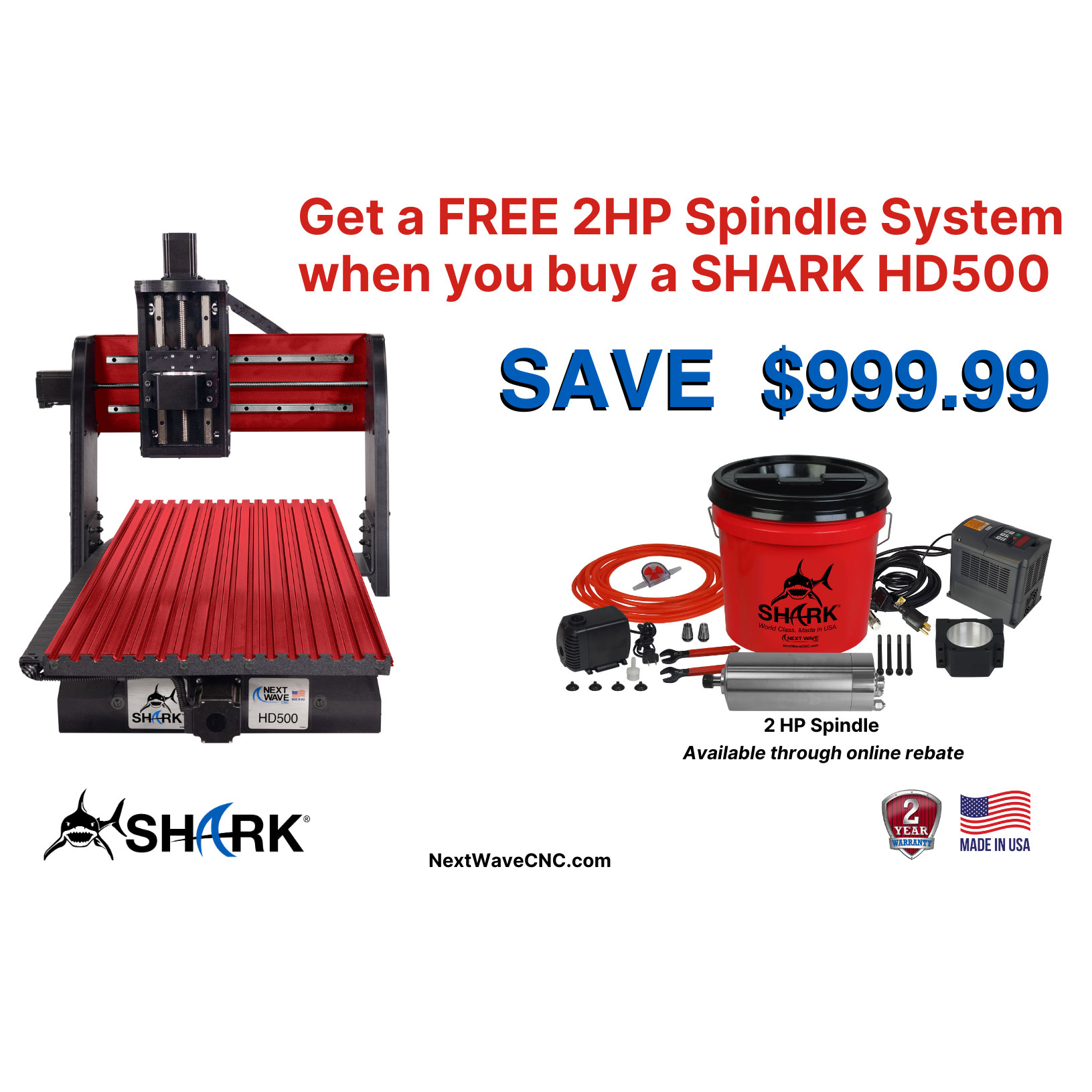 product: Next Wave Shark HD500 CNC Machine shown