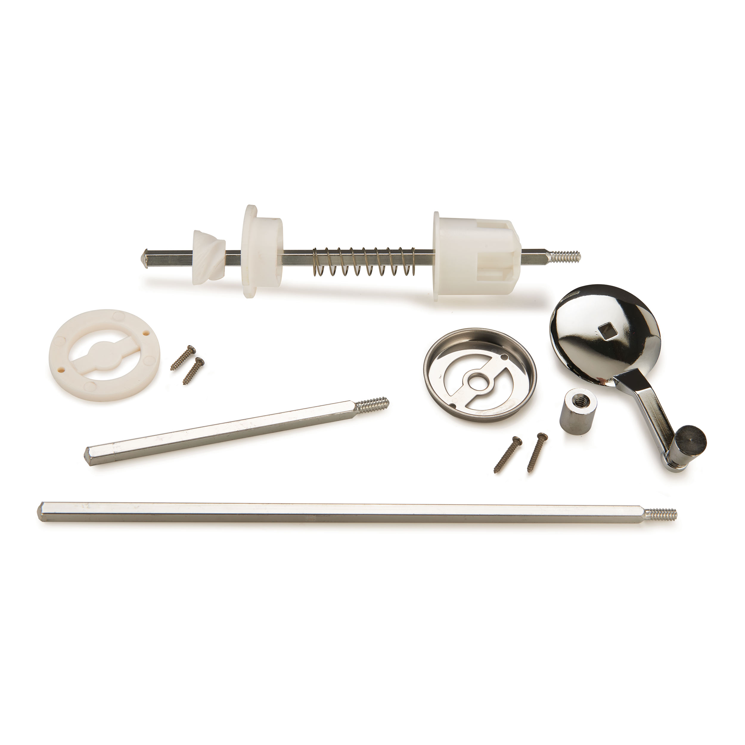 product: WoodRiver Ceramic Hand Crank Salt or Pepper Mill Grinder Mechanism Turning Kit - Chrome shown