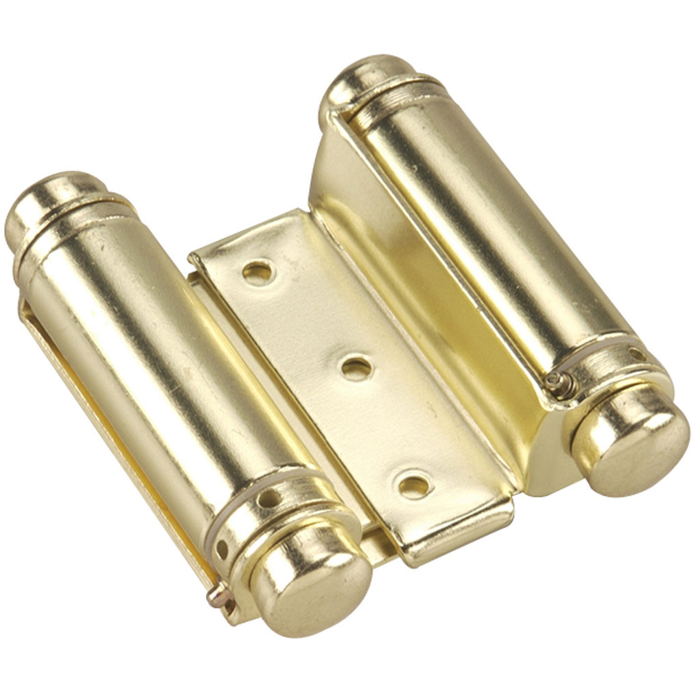 product: Richelieu 3'' Double Action Spring Hinge Brass, 1 Pair shown