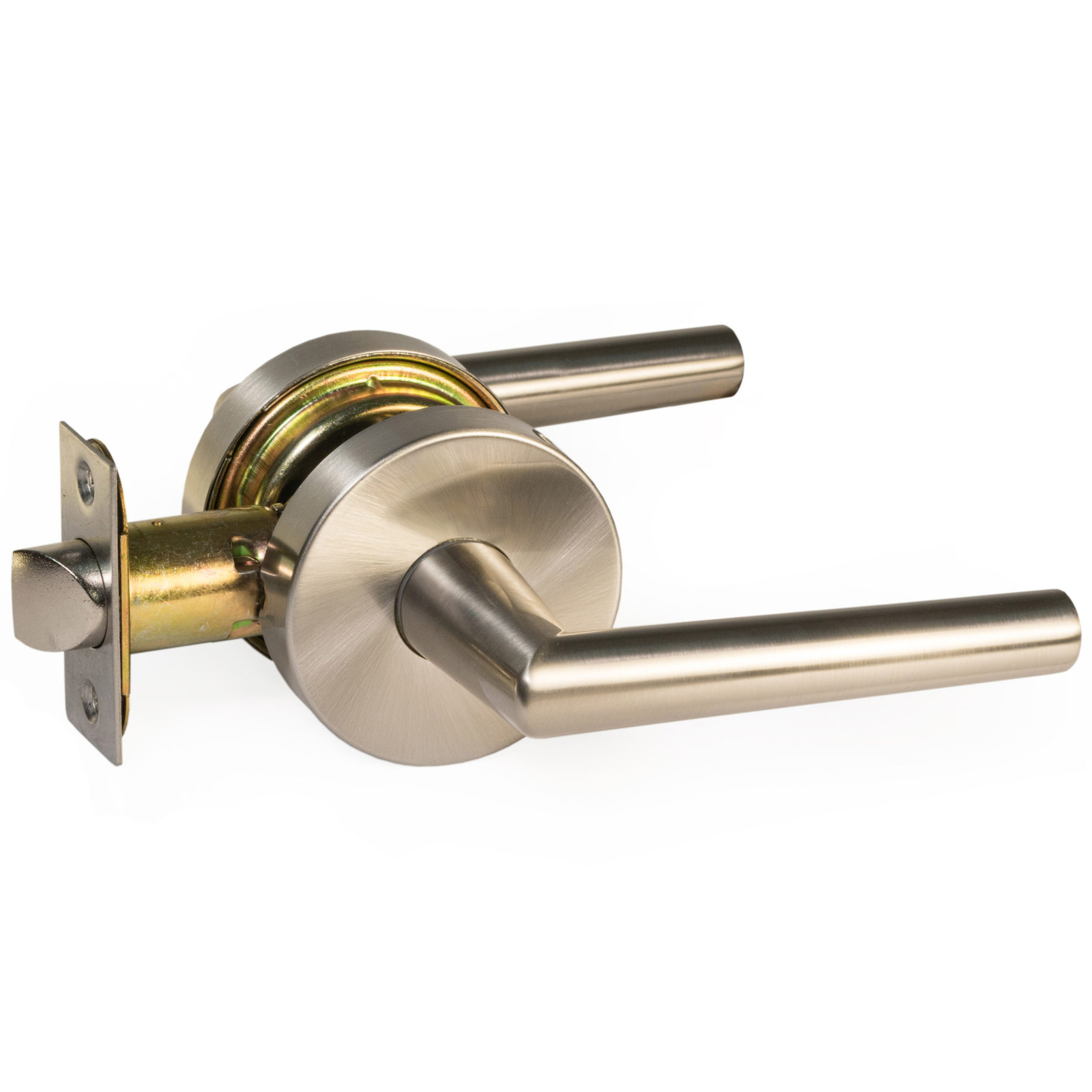 product: Richelieu Bridwell Series Straight Levers Satin Nickel Left or Right Passage shown