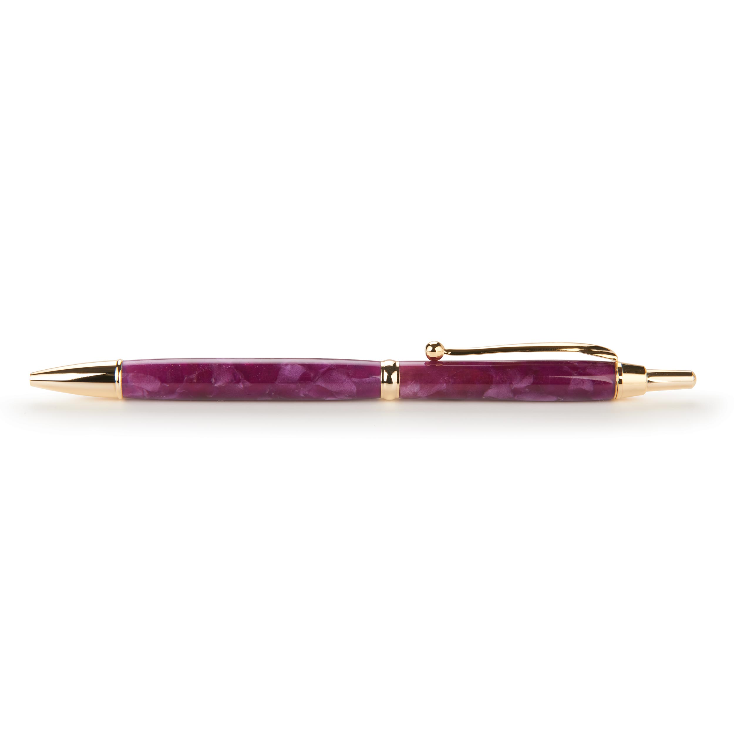 product: WoodRiver Slim Style Schmidt Click Mechanism Ballpoint Pen Kit - Gold - 7 mm shown