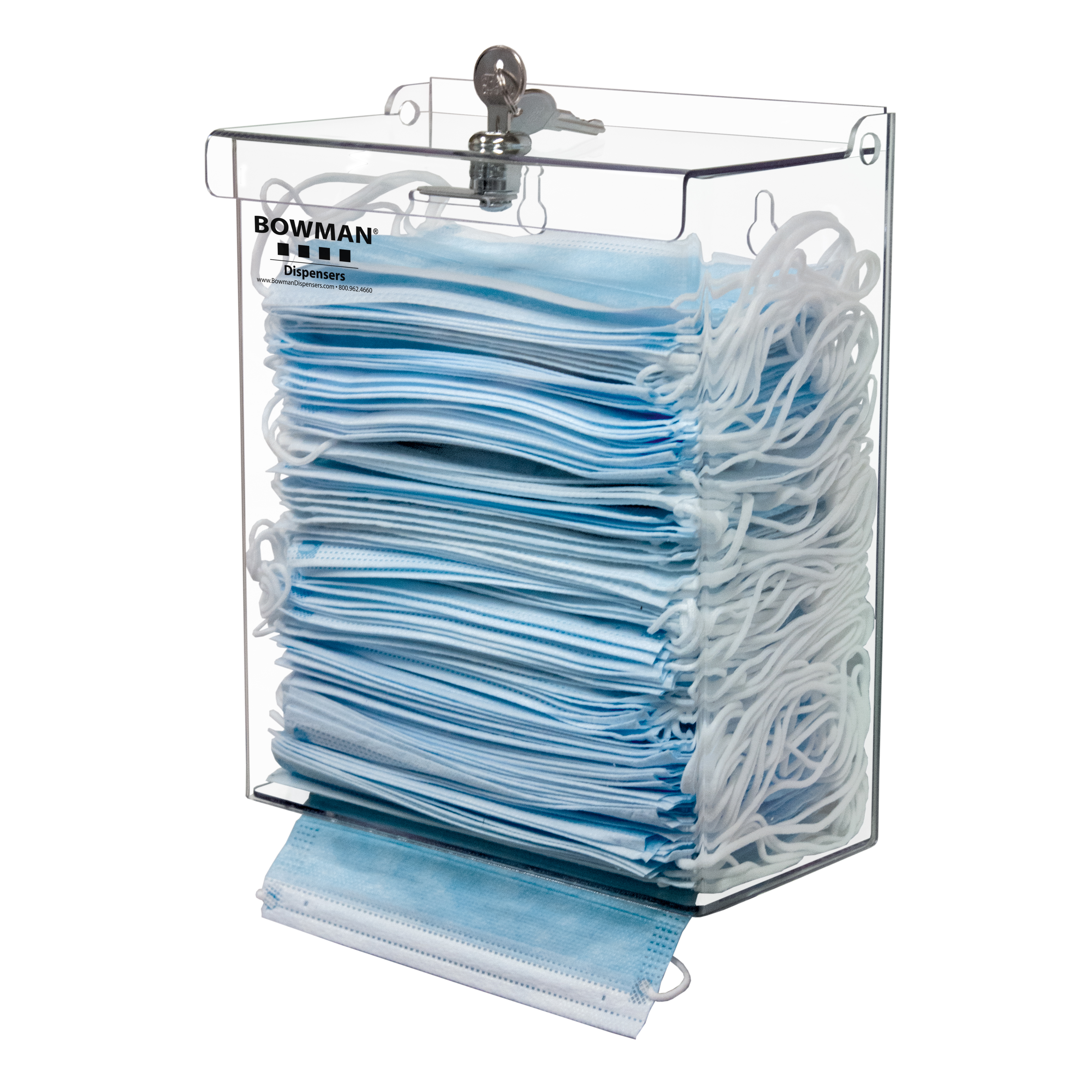 product: Bowman Dispensers Face Mask Dispenser Locking shown