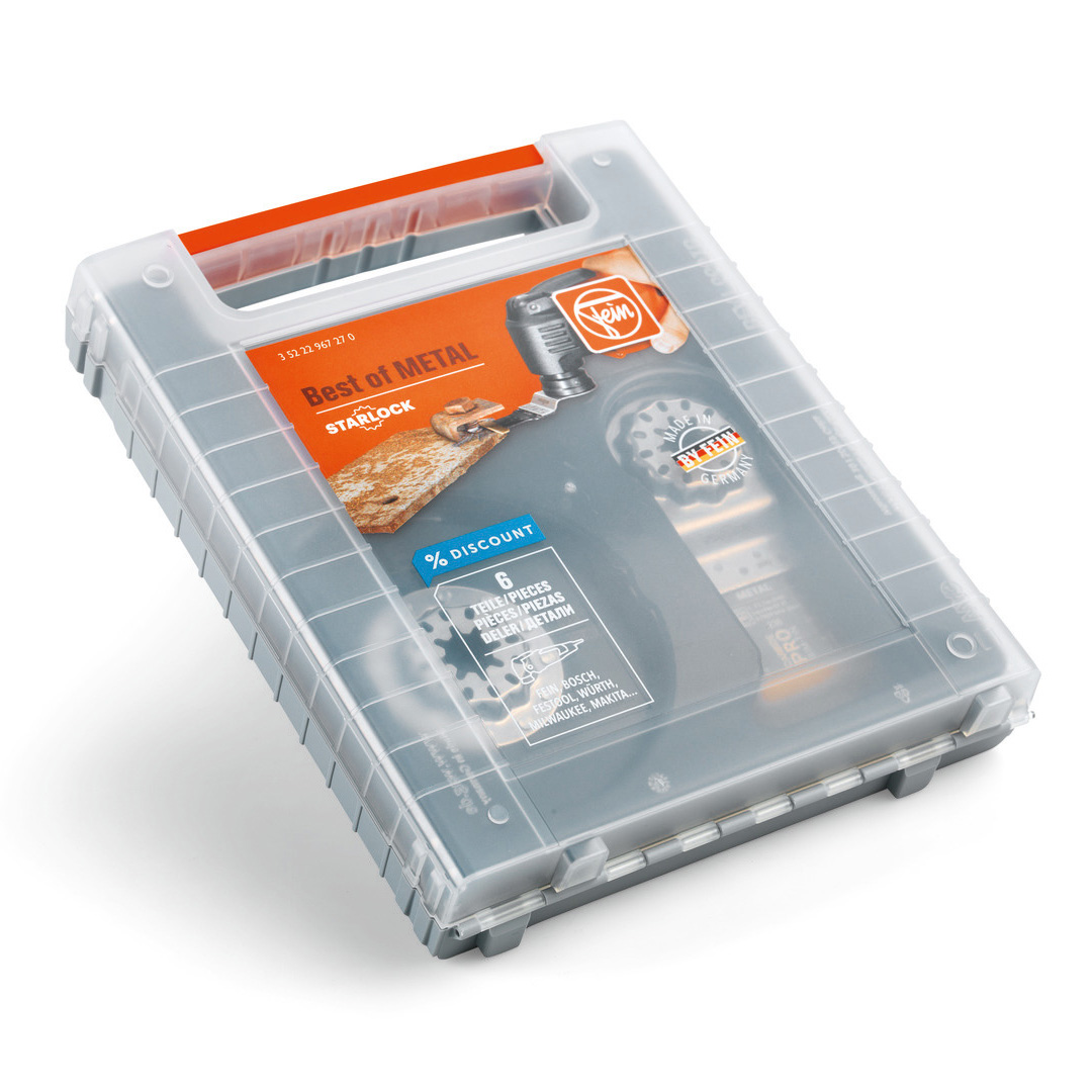 product: Fein Best of E-Cut Starlock Metal Blades Kit -  6 Piece shown
